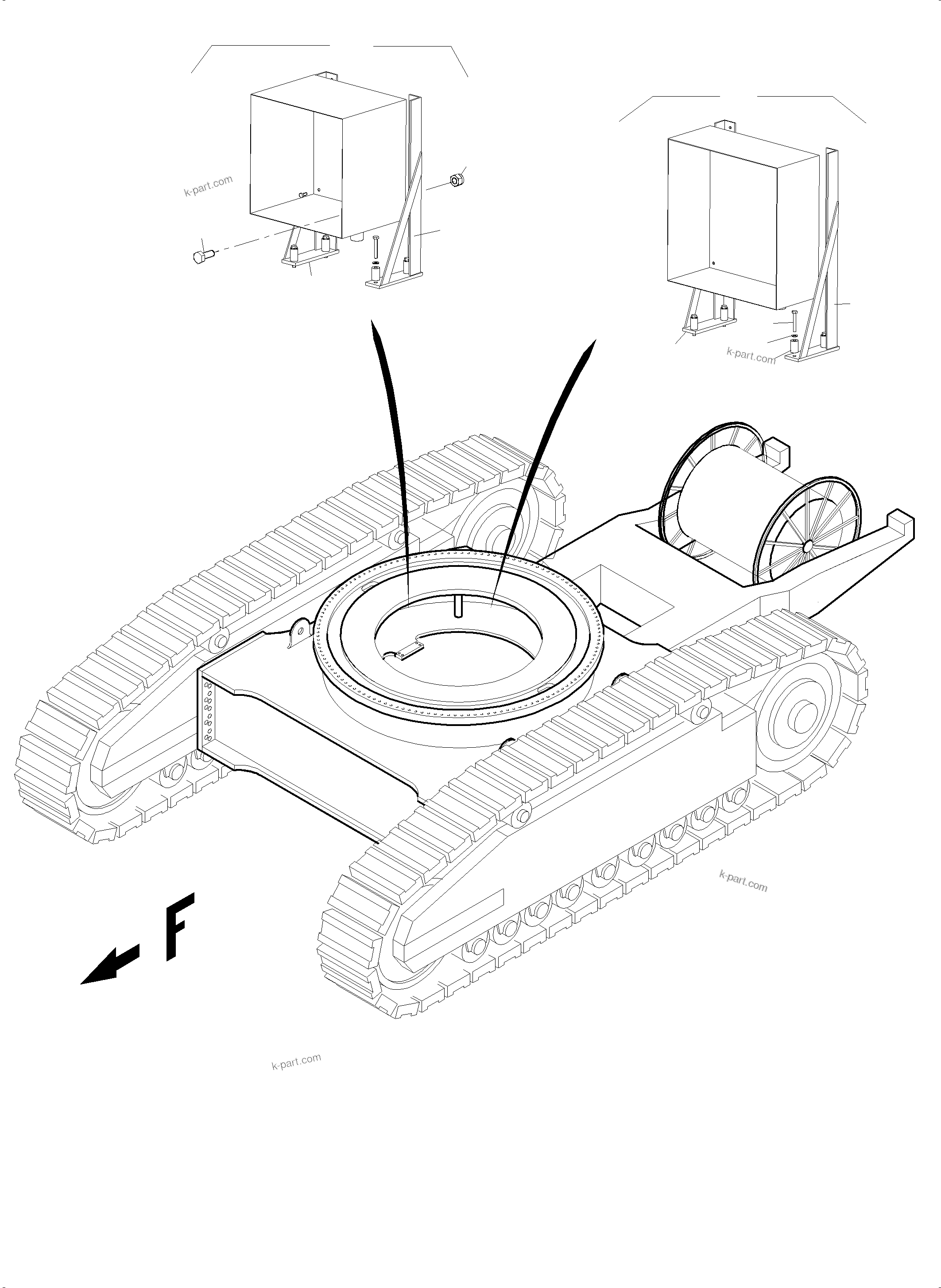 Komatsu parts book diagram for PC5500-6E S/N 15124: CABLE DRUM