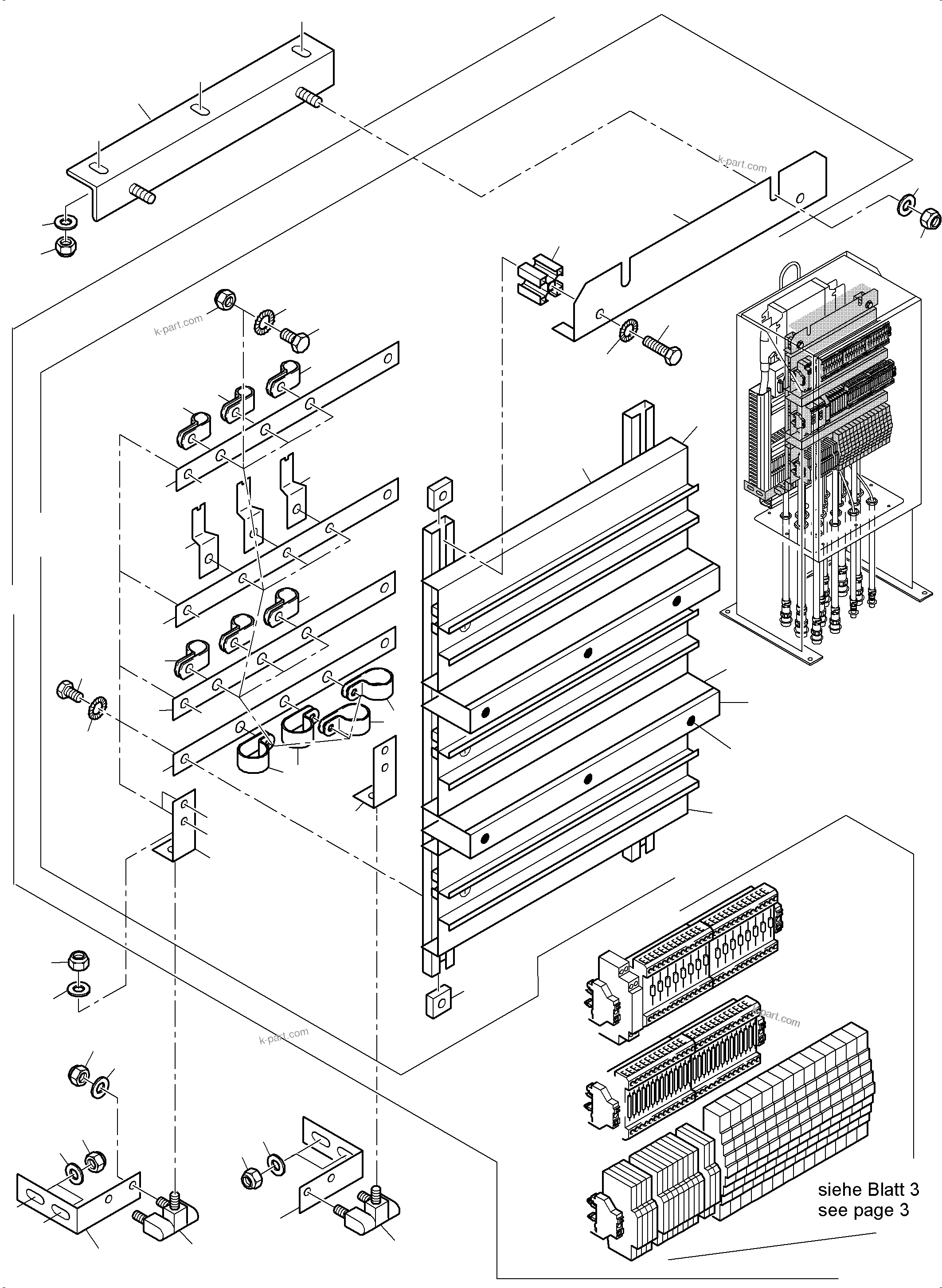 Komatsu parts book diagram for PC5500-6E S/N 15124: SWITCH CABINET LOCATION 51