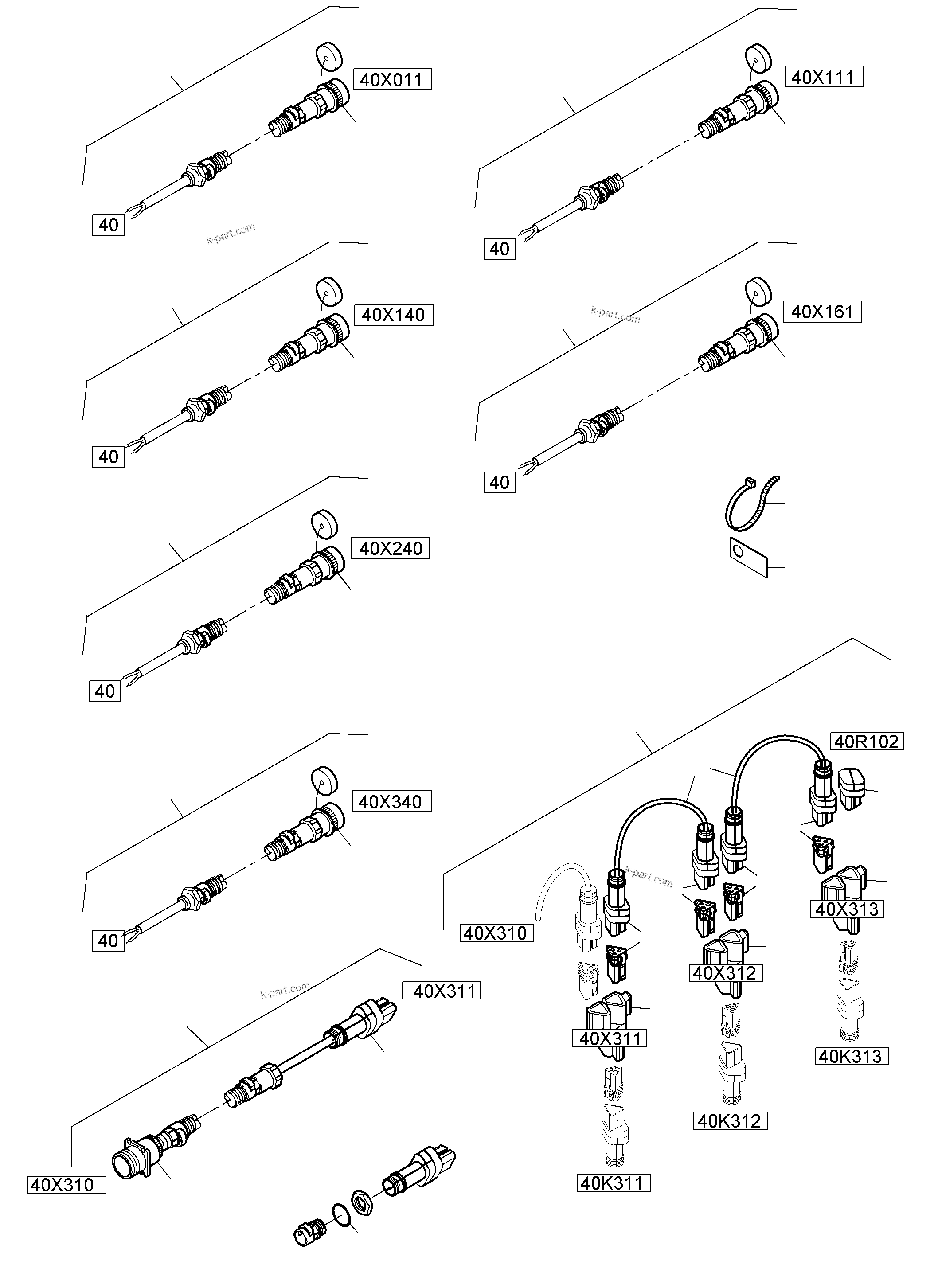 Komatsu parts book diagram for PC5500-6E S/N 15124: SWITCH CABINET ORT 40