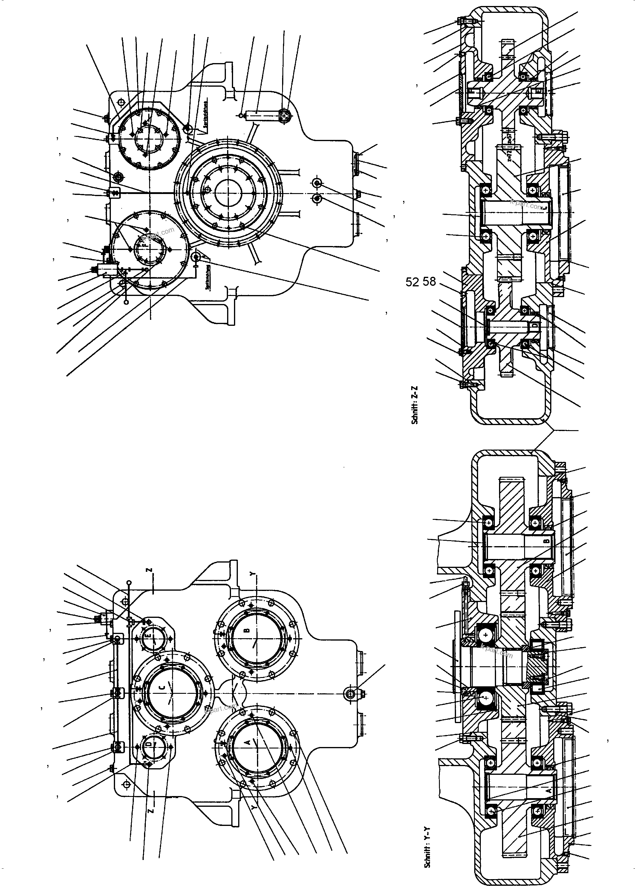 Komatsu parts book diagram for PC5500-6 S/N 15182: PUMP DISTRIBUTOR GEAR