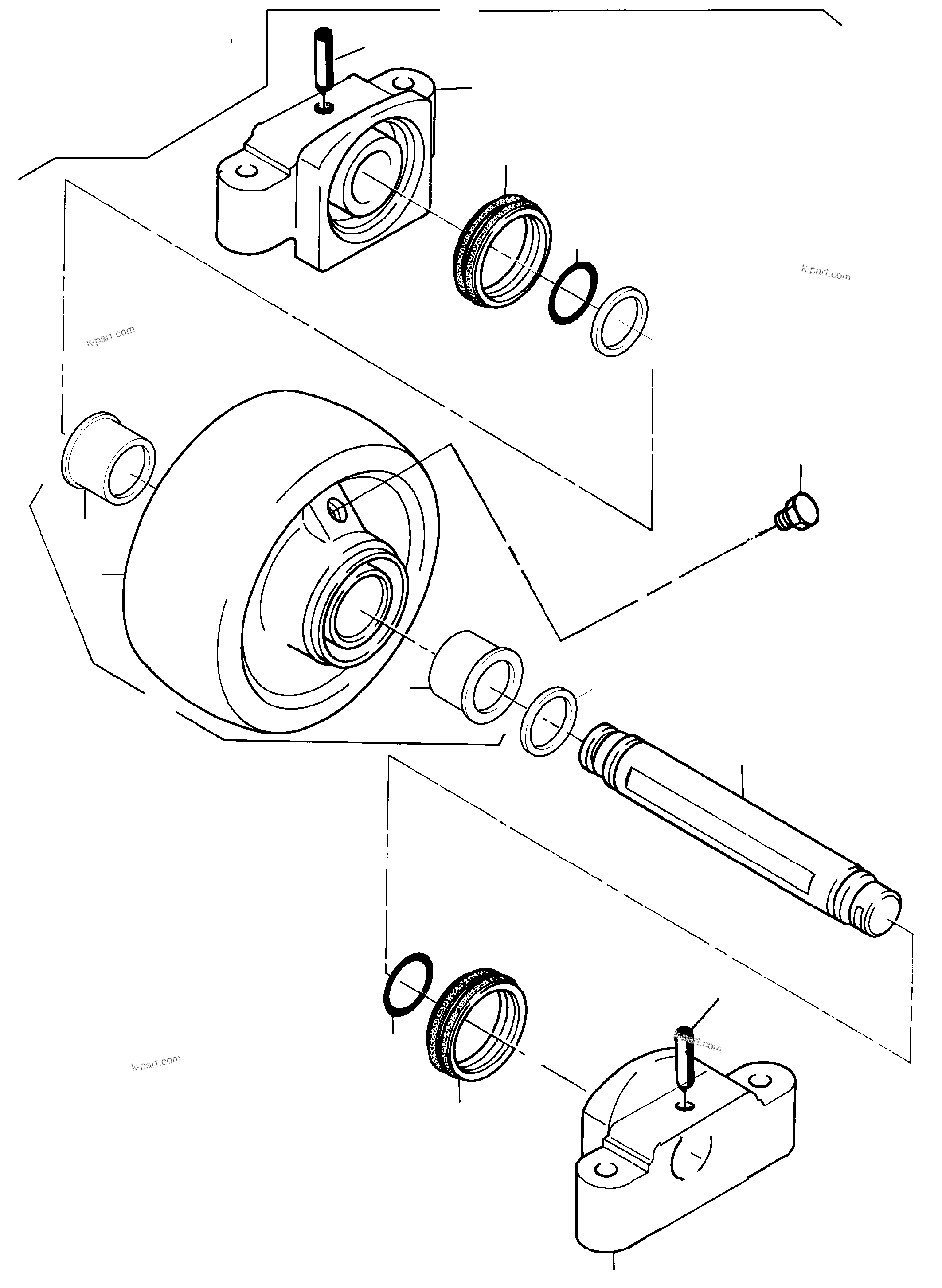 Komatsu parts book diagram for PC5500-6 S/N 15182: TOP ROLLER