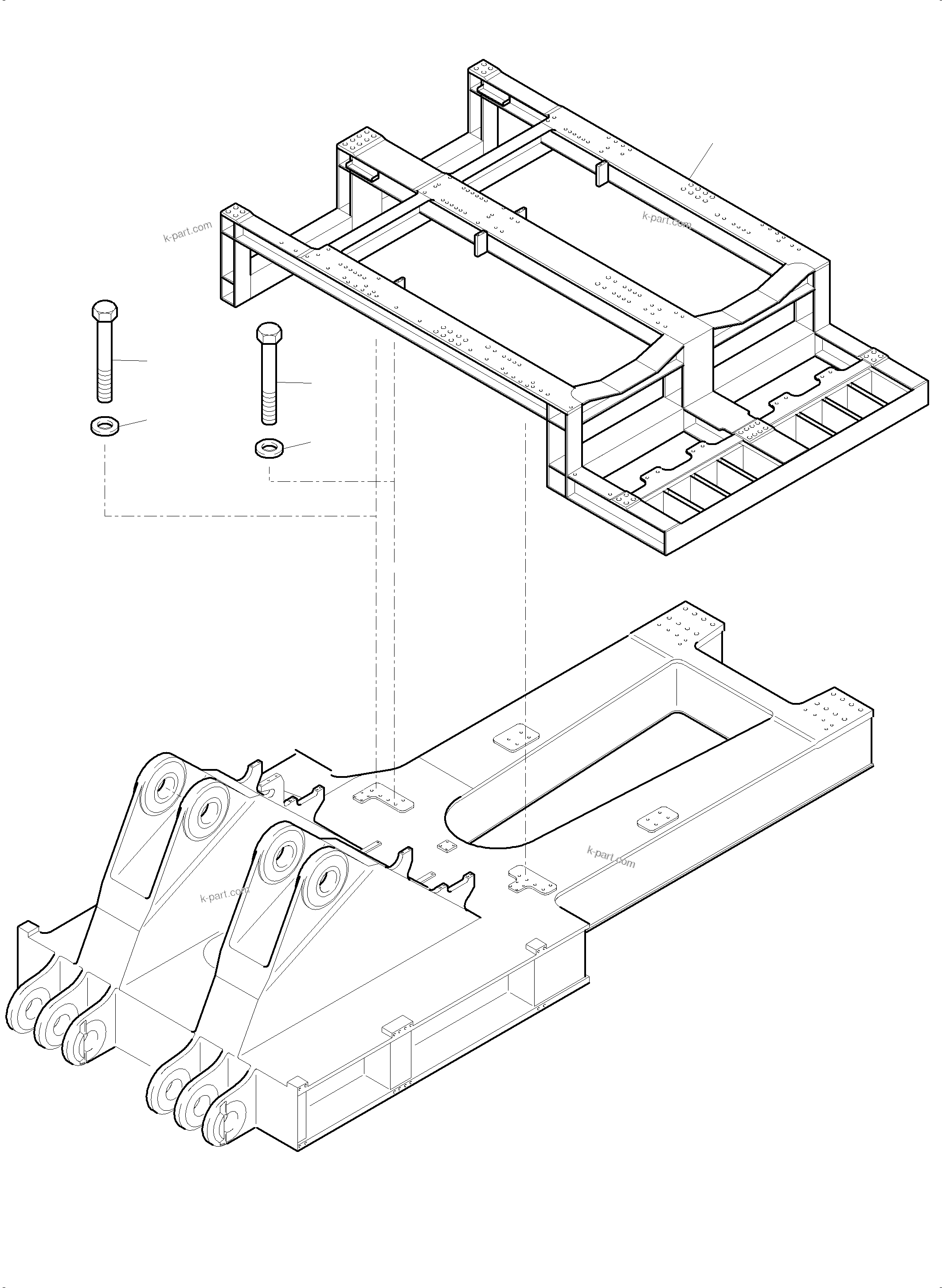 Komatsu parts book diagram for PC5500-6 S/N 15182: POWER FRAME ARR.