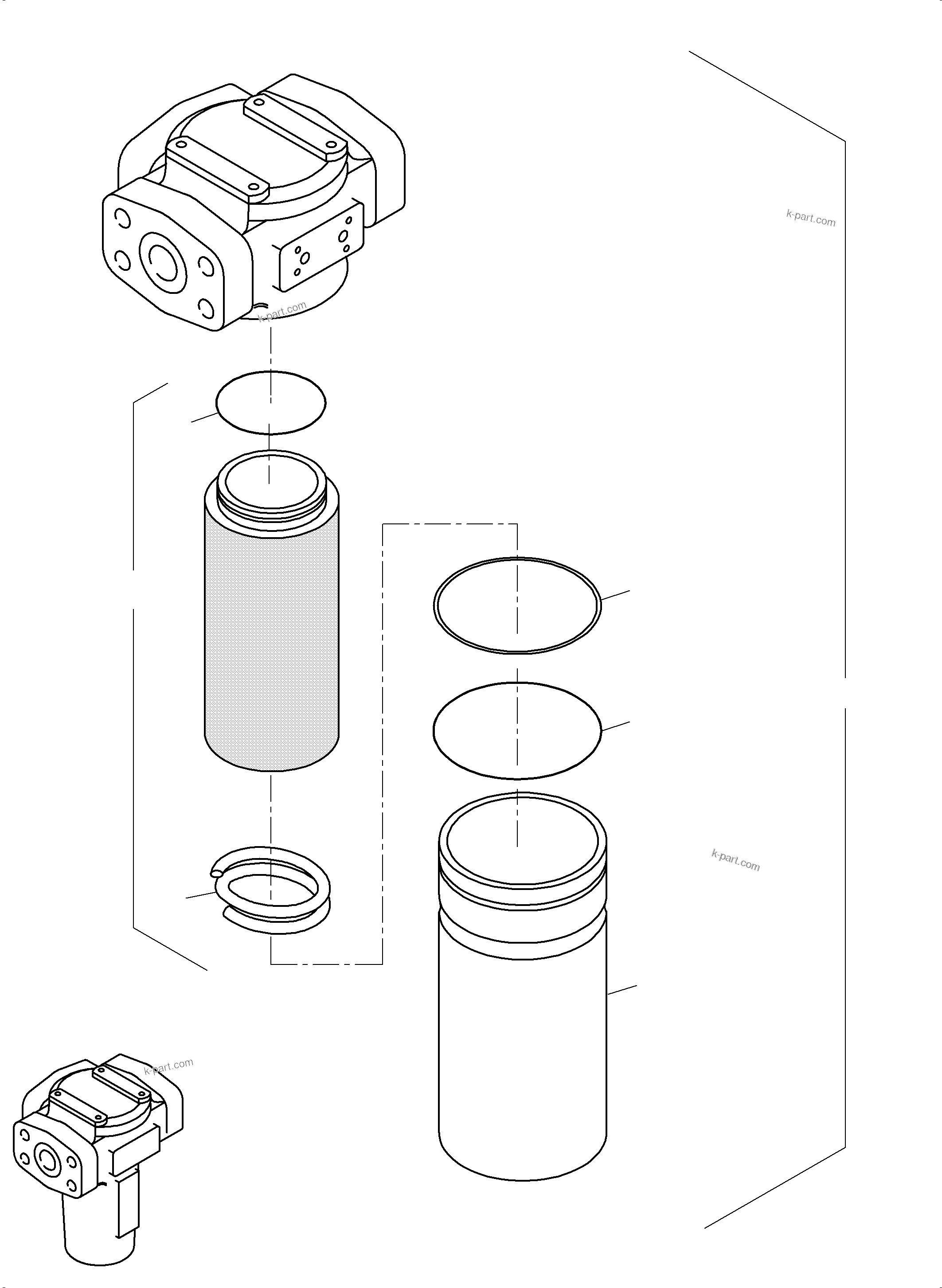 Komatsu parts book diagram for PC5500-6 S/N 15182: H.P. FILTER