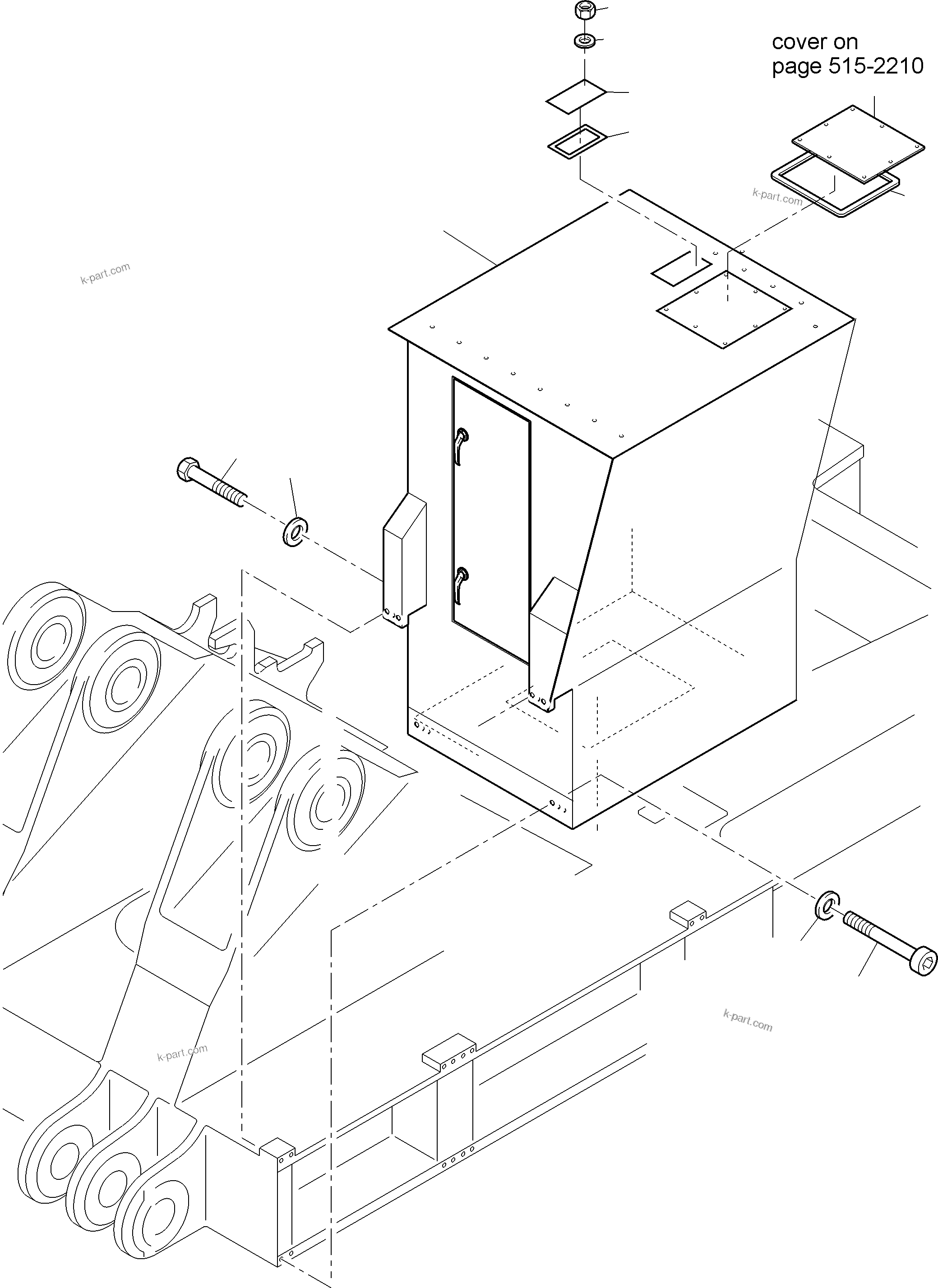Komatsu parts book diagram for PC5500-6 S/N 15182: CAB SUPPORT ARR.