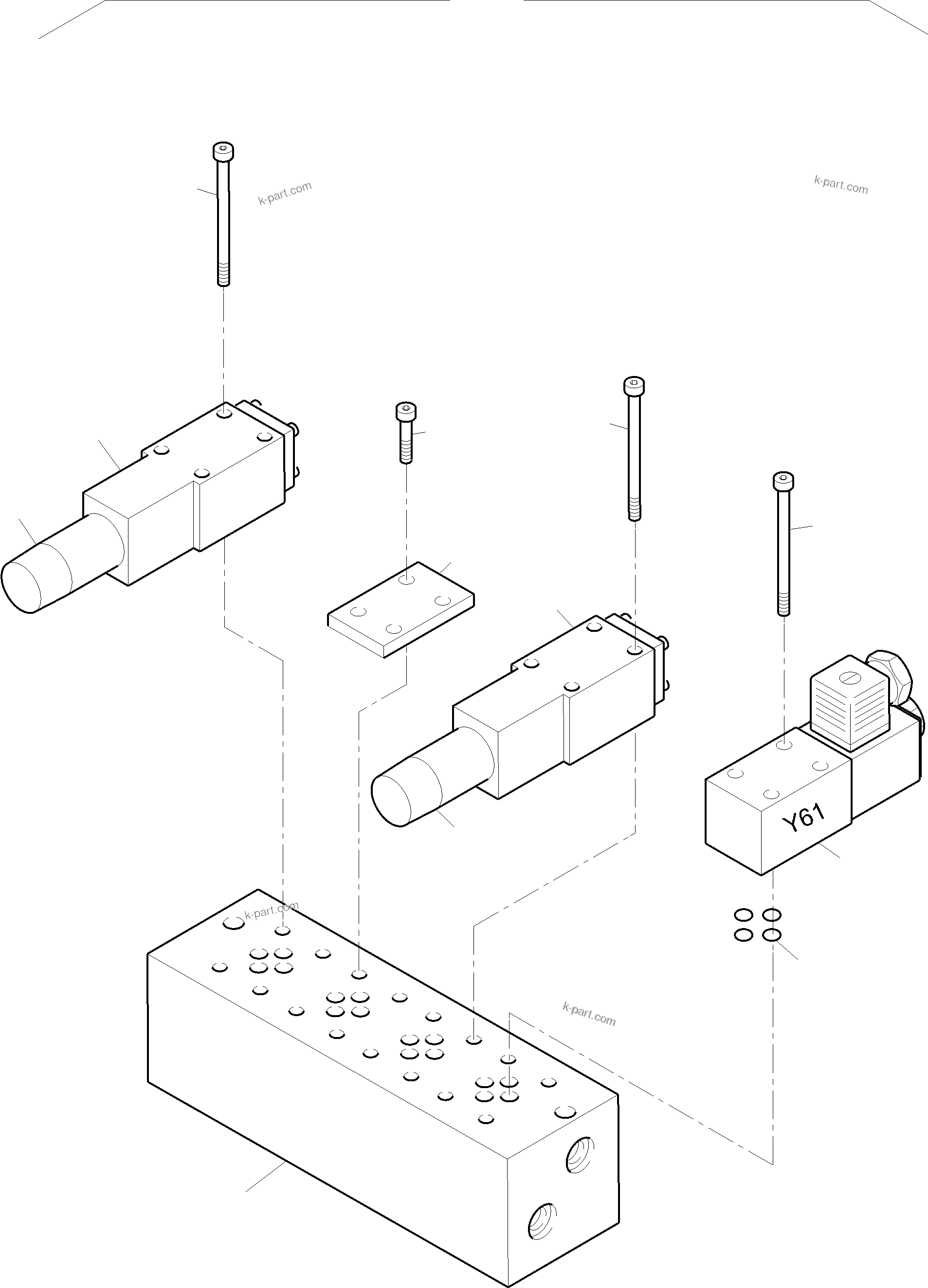 Komatsu parts book diagram for PC5500-6 S/N 15182: MULTI-STATION MANIFOLD BLOCK, REAR