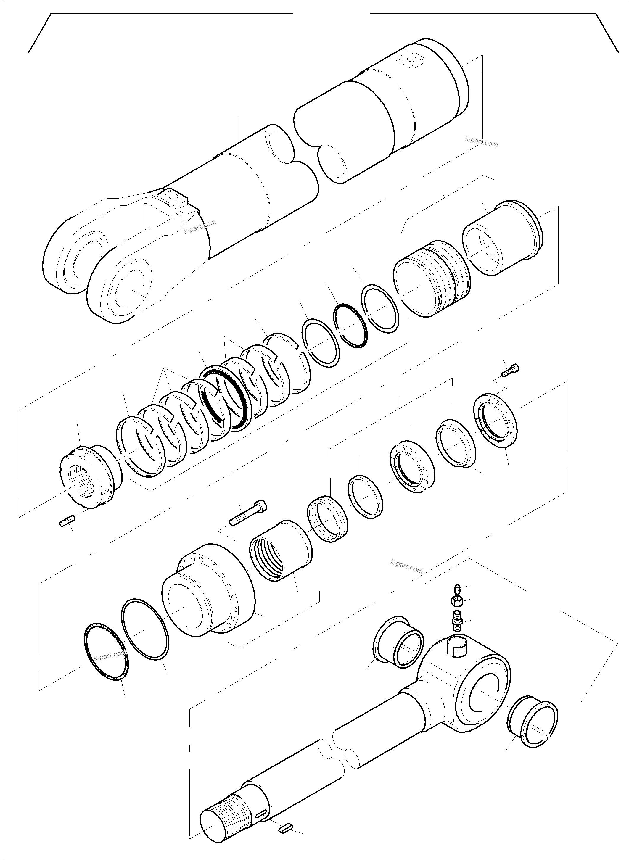 Komatsu parts book diagram for PC5500-6 S/N 15182: HYDRAULIC CYLINDER