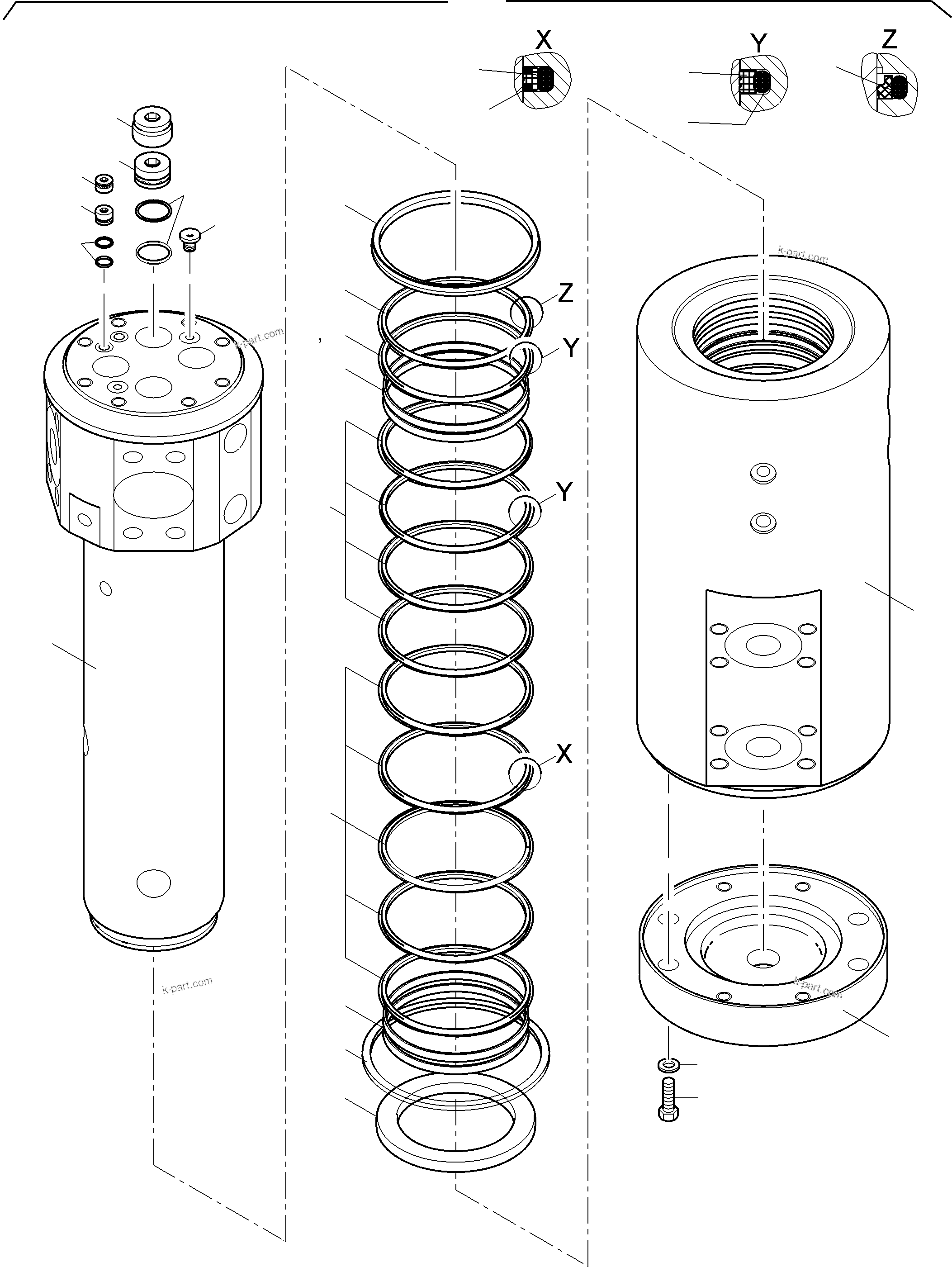 Komatsu parts book diagram for PC5500-6 S/N 15182: ROTARY JOINT