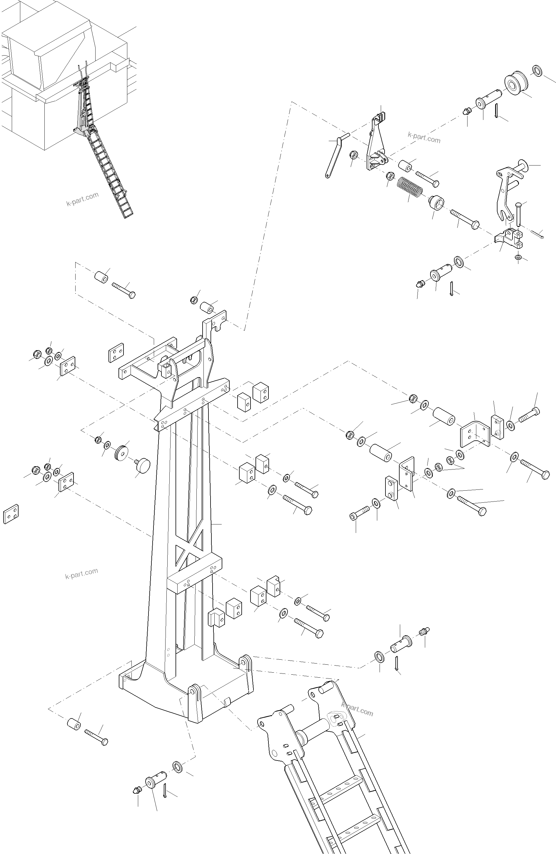 Komatsu parts book diagram for PC5500-6 S/N 15182: EMERGENCY LADDER-CAB