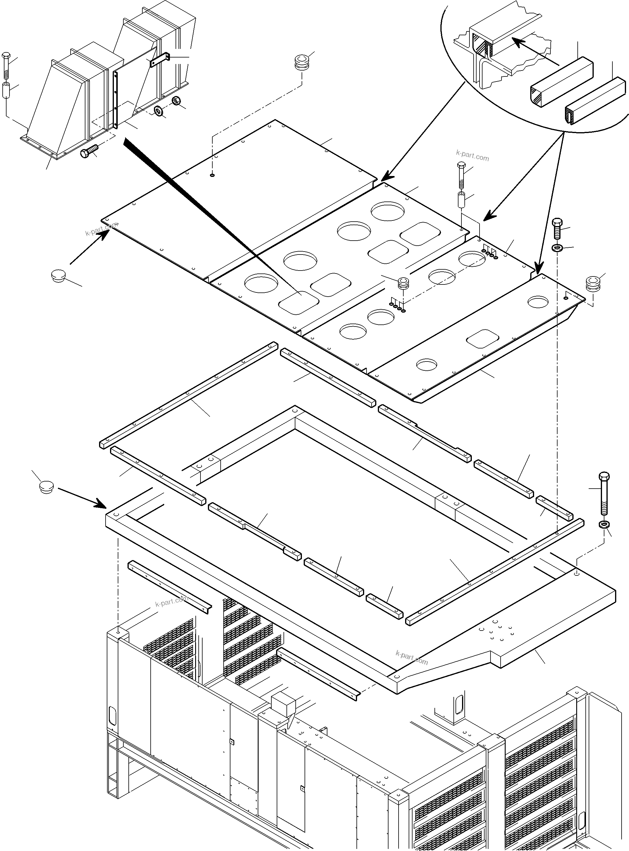 Komatsu parts book diagram for PC5500-6 S/N 15182: MACHINERY HOUSE DIESEL