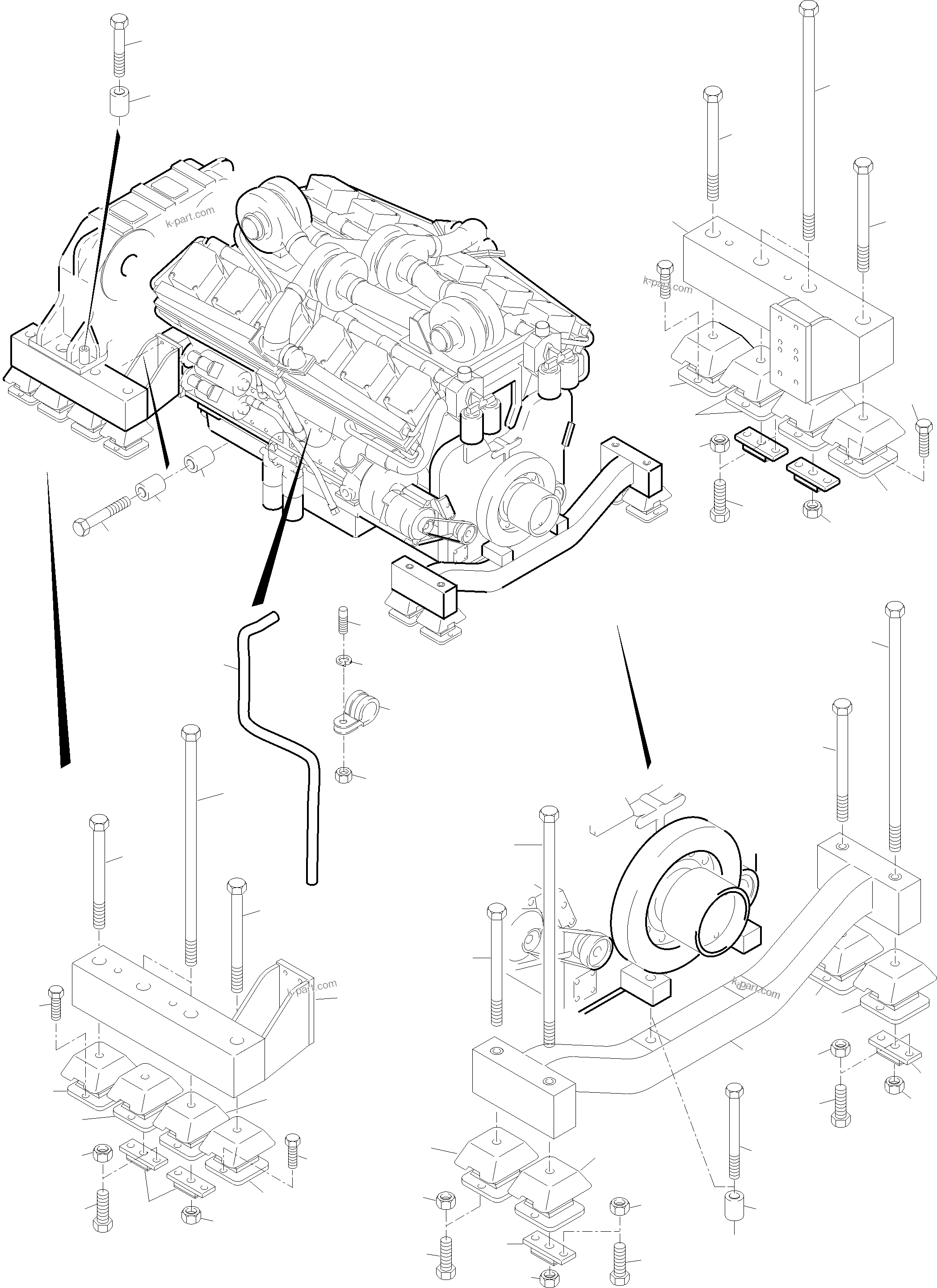 Komatsu parts book diagram for PC5500-6 S/N 15182: DRIVE ASSEMBLY, MOUNTING
