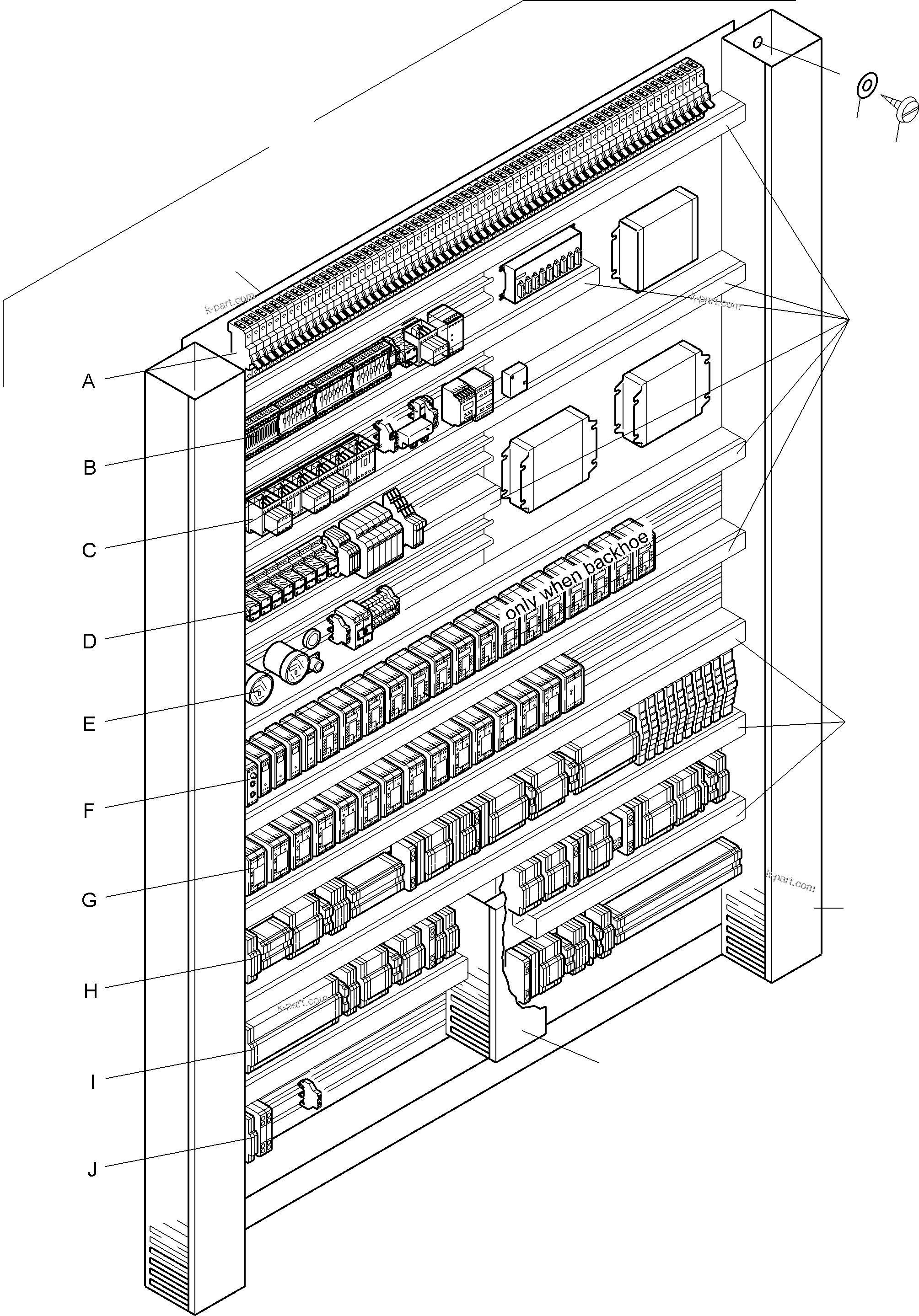 Komatsu parts book diagram for PC5500-6 S/N 15182: SWITCH FRAMING LOCATION 11