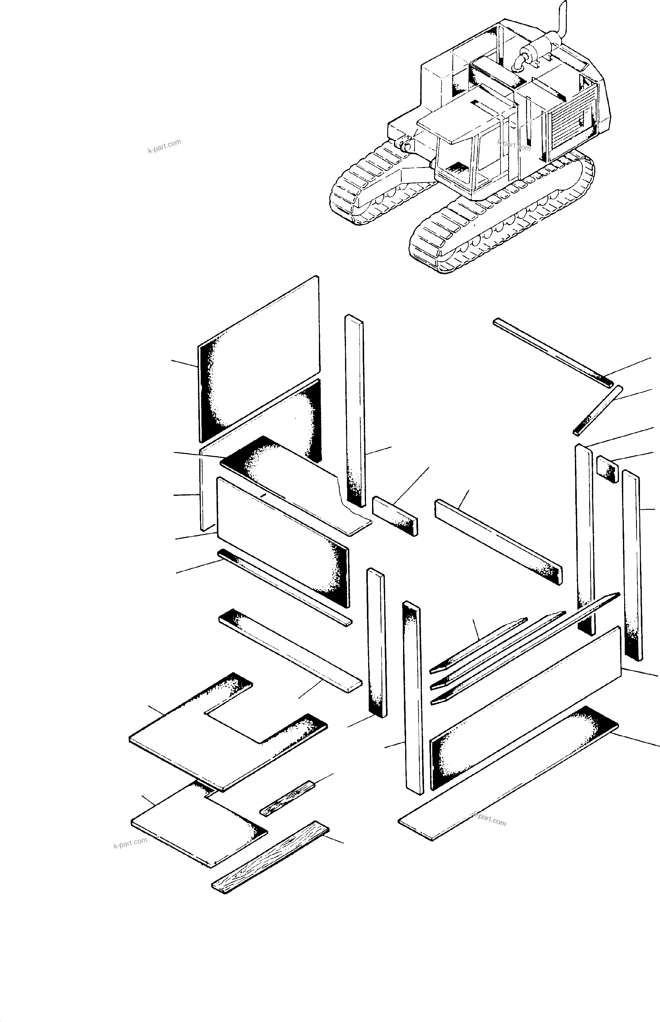 Komatsu parts book diagram for H65 26051: LINING