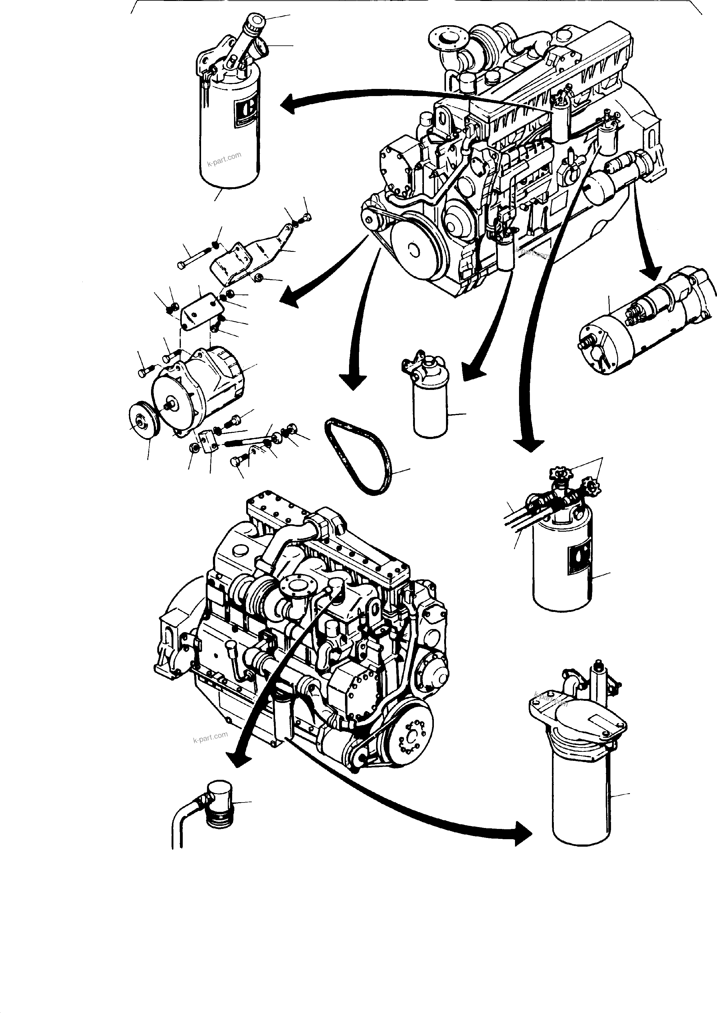 Komatsu parts book diagram for H65 26051: ENGINE