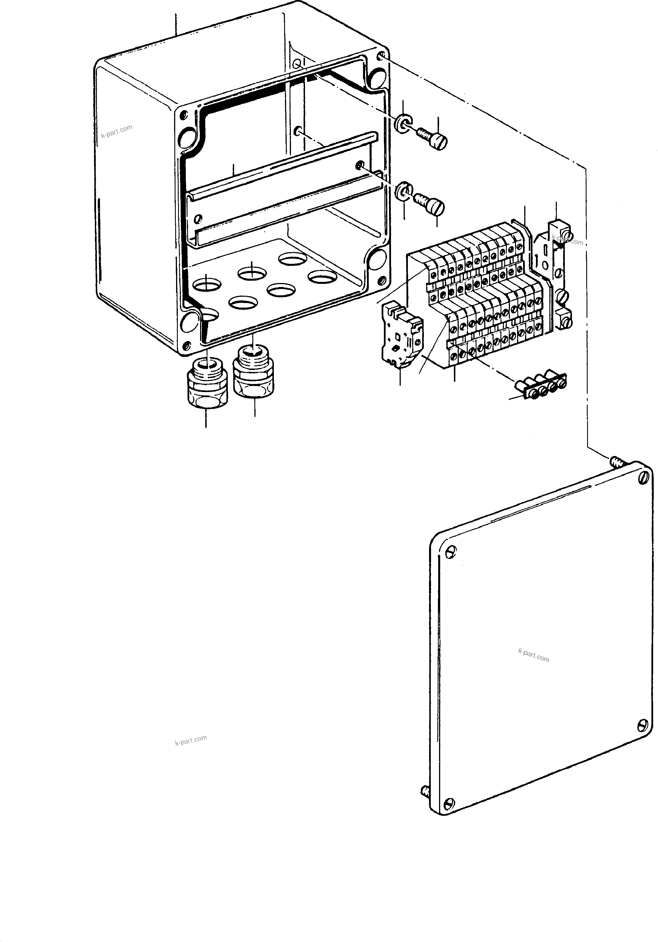 Komatsu parts book diagram for H65 26051: CLAMPING BOX ON OIL TANK
