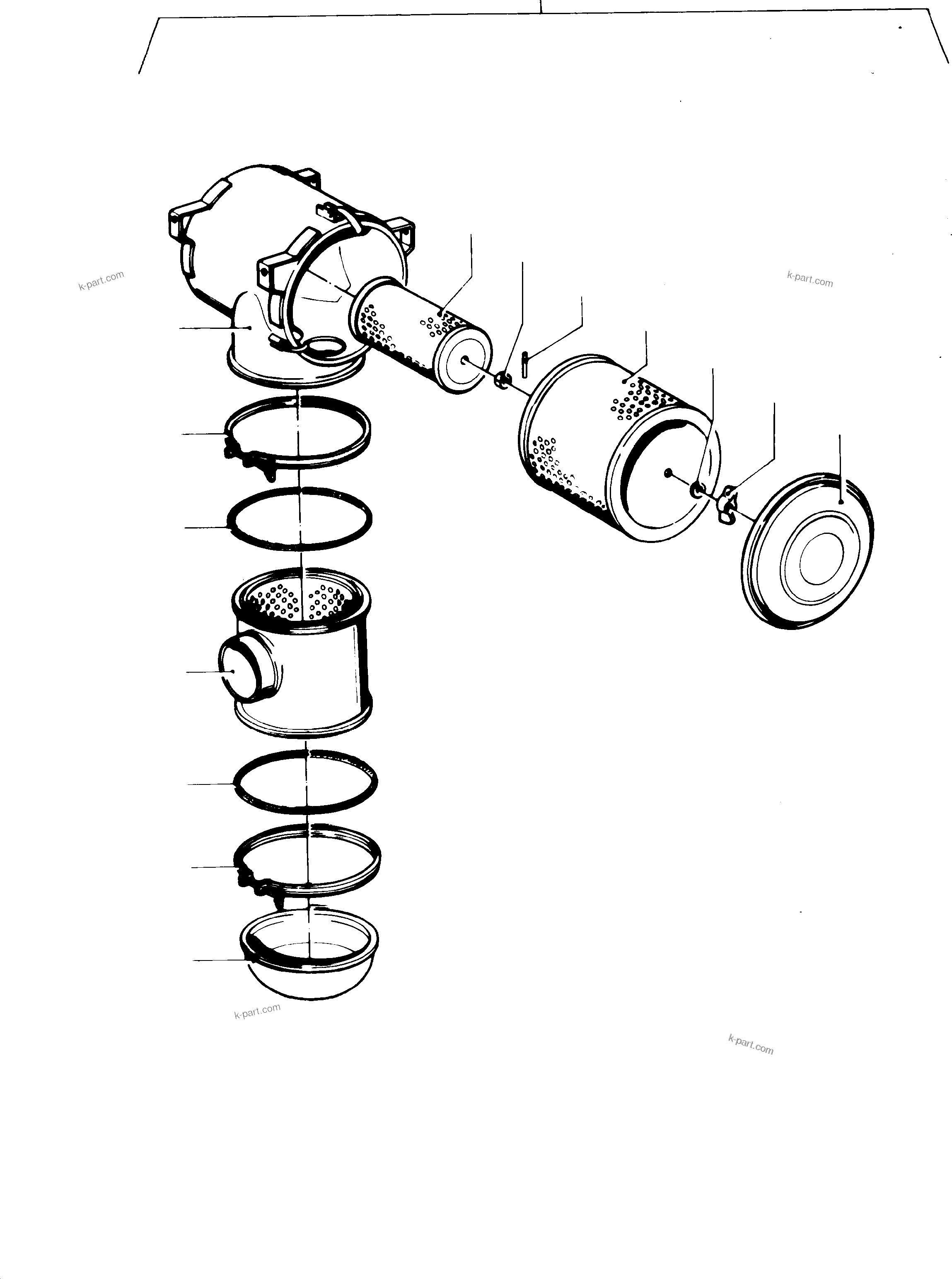 Komatsu parts book diagram for H65 26051: AIR CLEANER