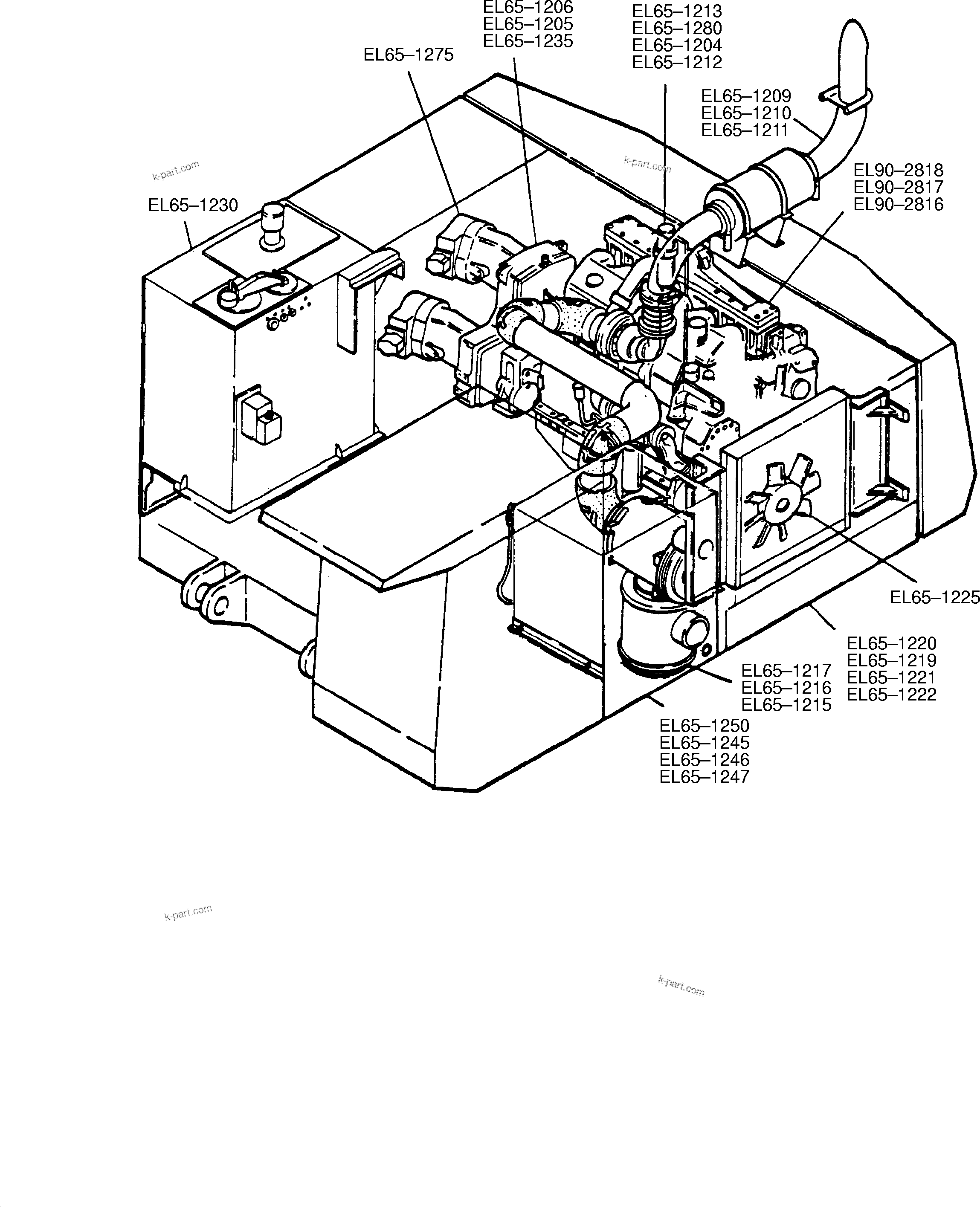 Komatsu parts book diagram for H65 26051: 