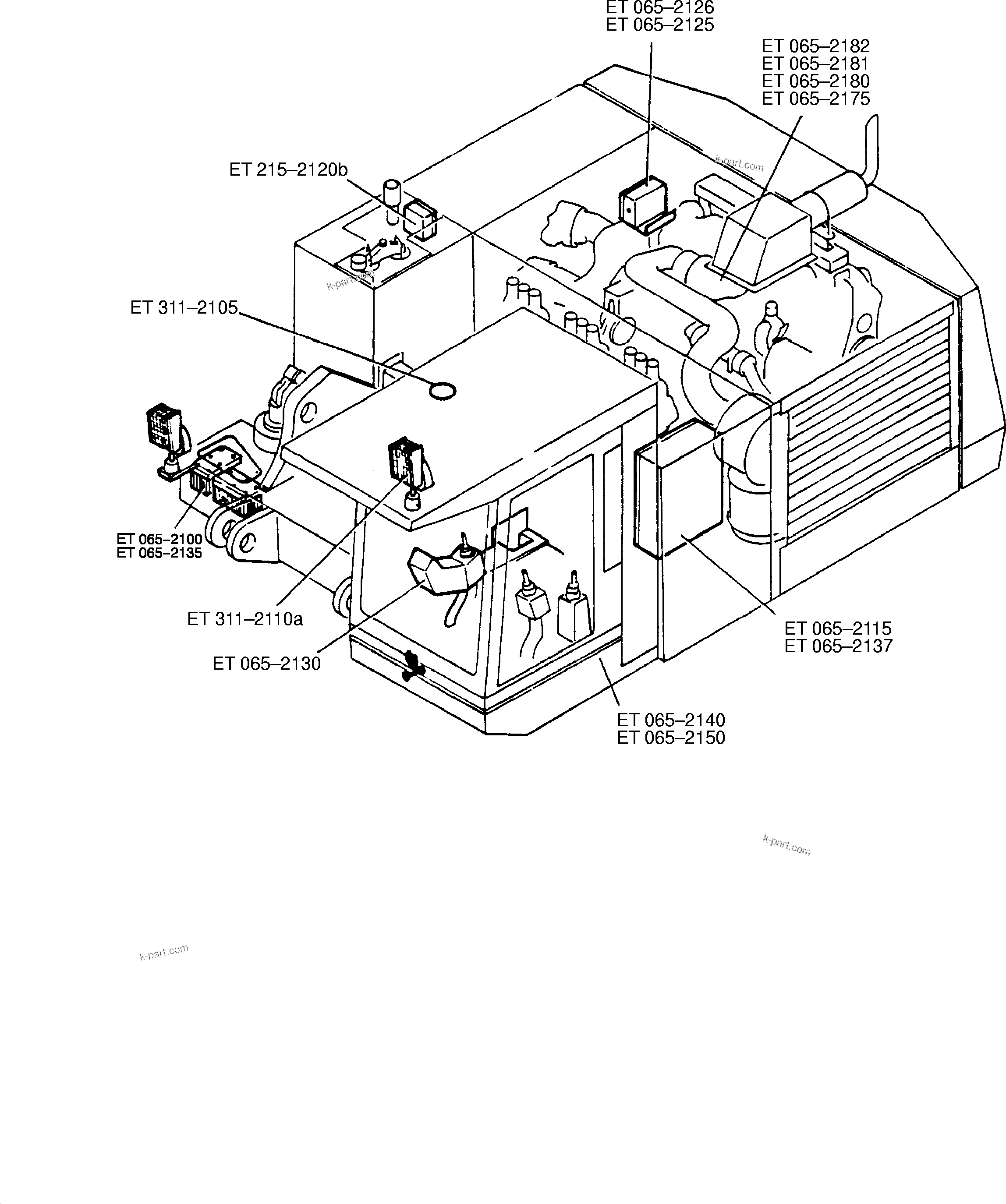 Komatsu parts book diagram for H65 26051: 
