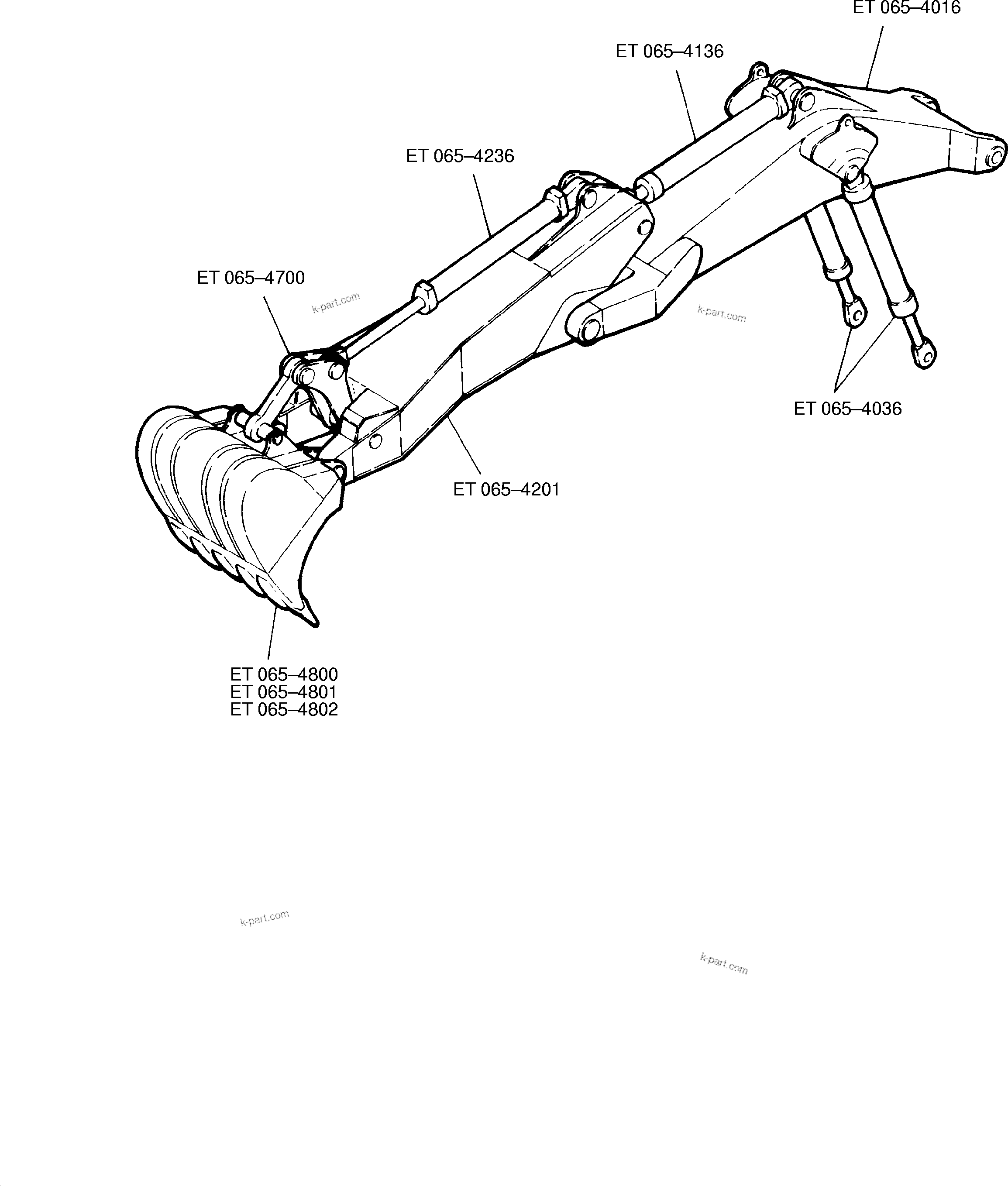 Komatsu parts book diagram for H65 26051: 