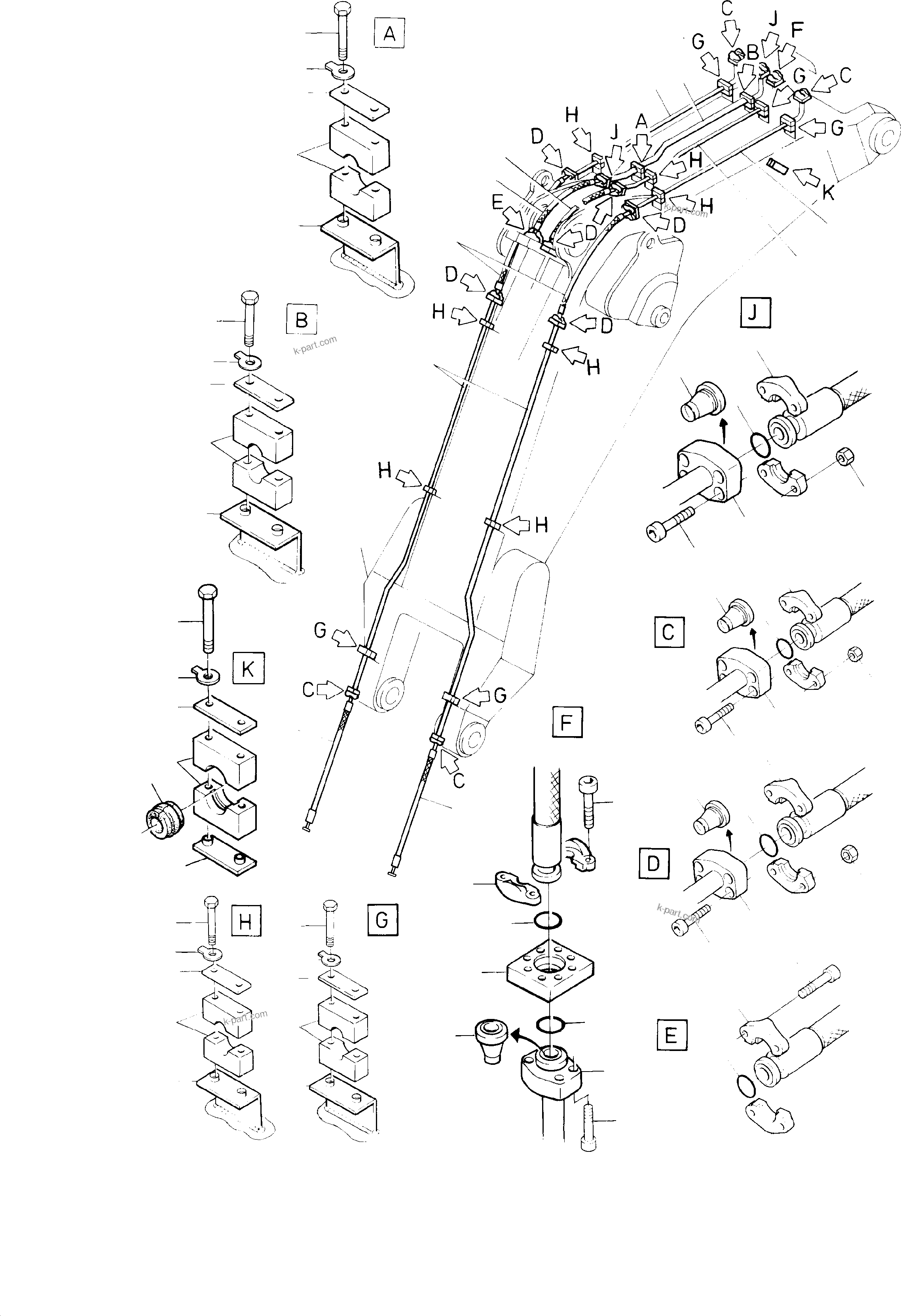 Komatsu parts book diagram for H65 26051: BOOM