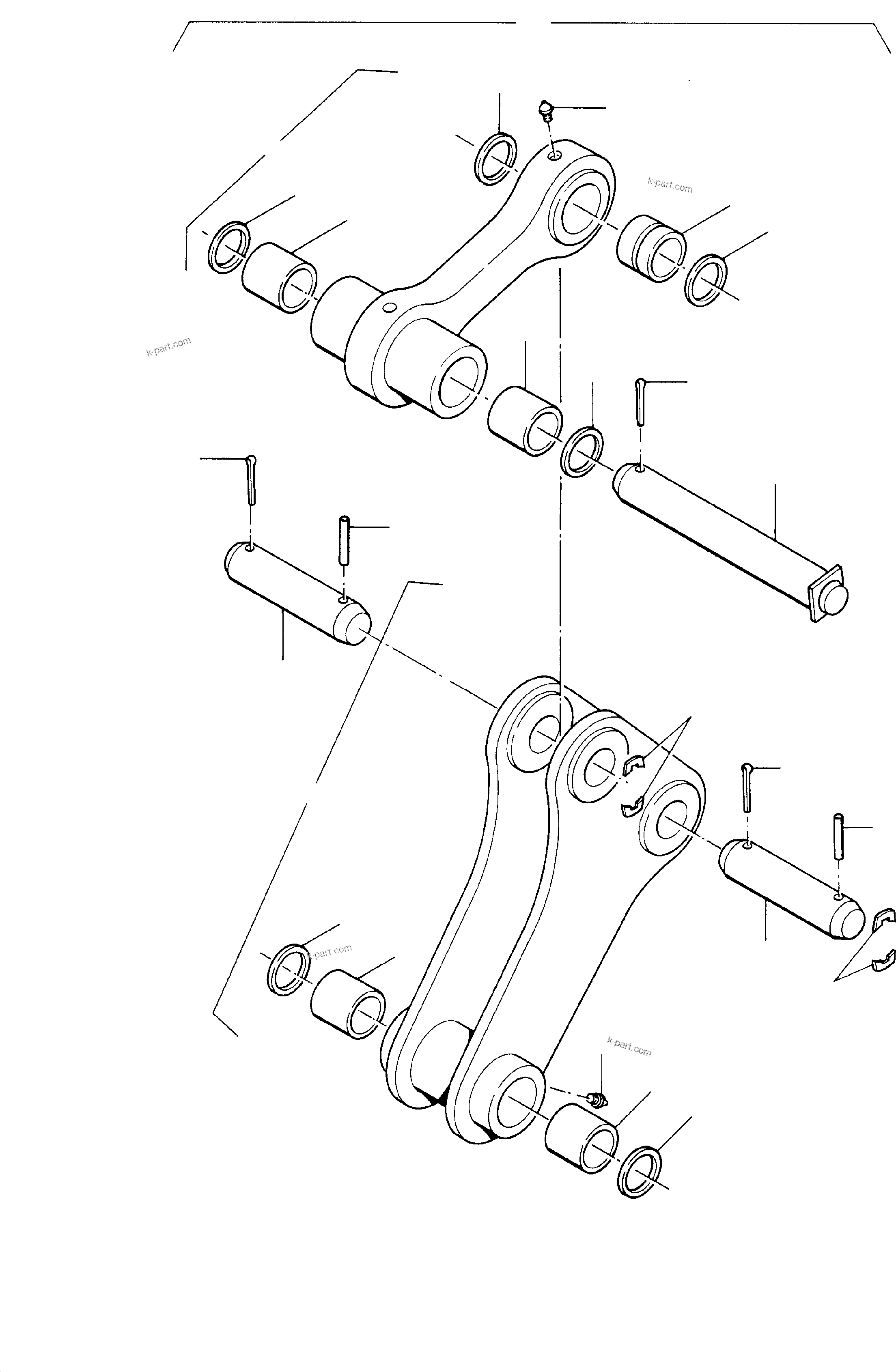Komatsu parts book diagram for H65 26051: WISHBONE AND ROD