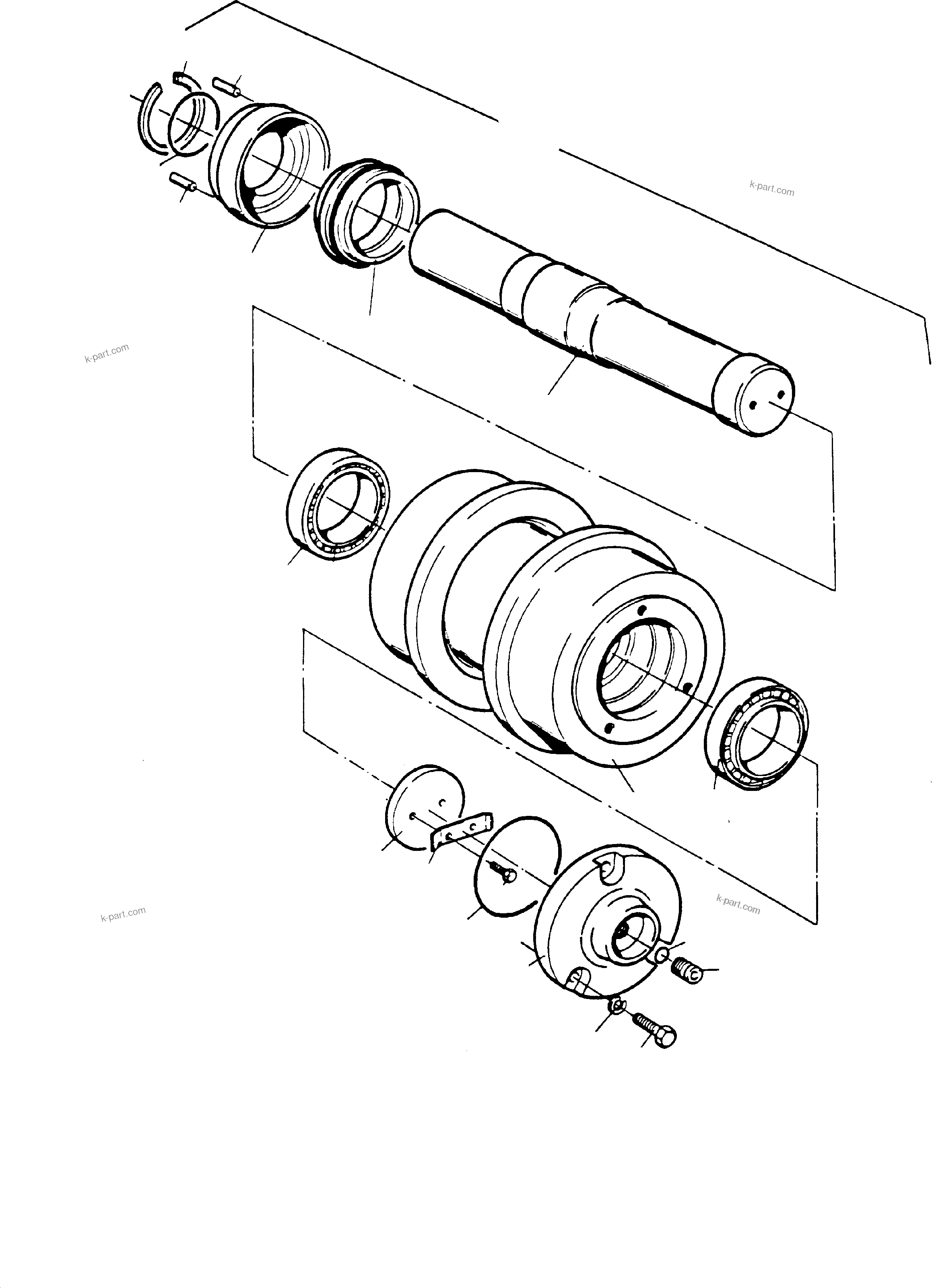 Komatsu parts book diagram for H65 26051: SUPPORT ROLLER
