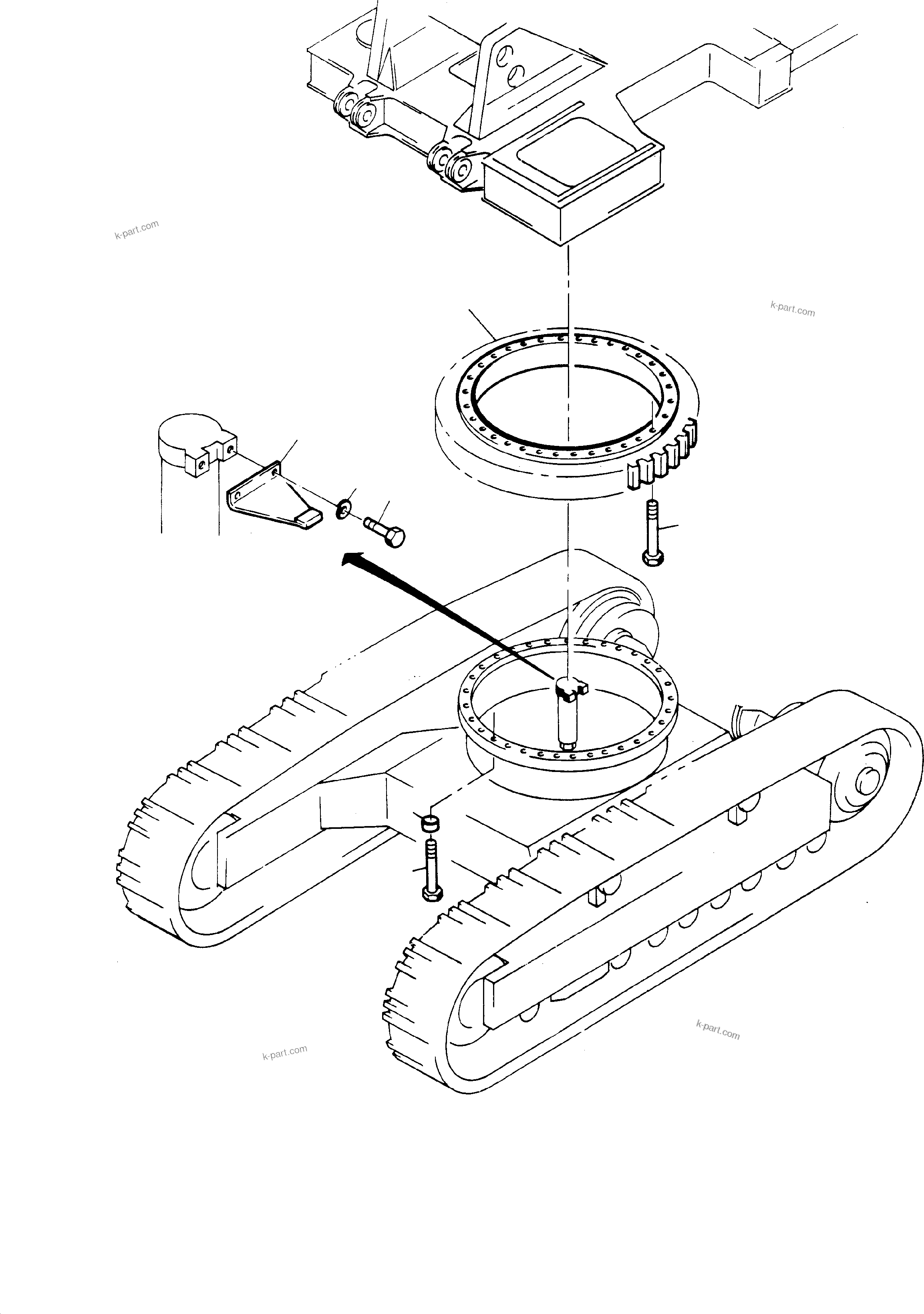 Komatsu parts book diagram for H65 26051: CONNECTION SUPERSTRUCTURE WITH UNDERCARRIAGE