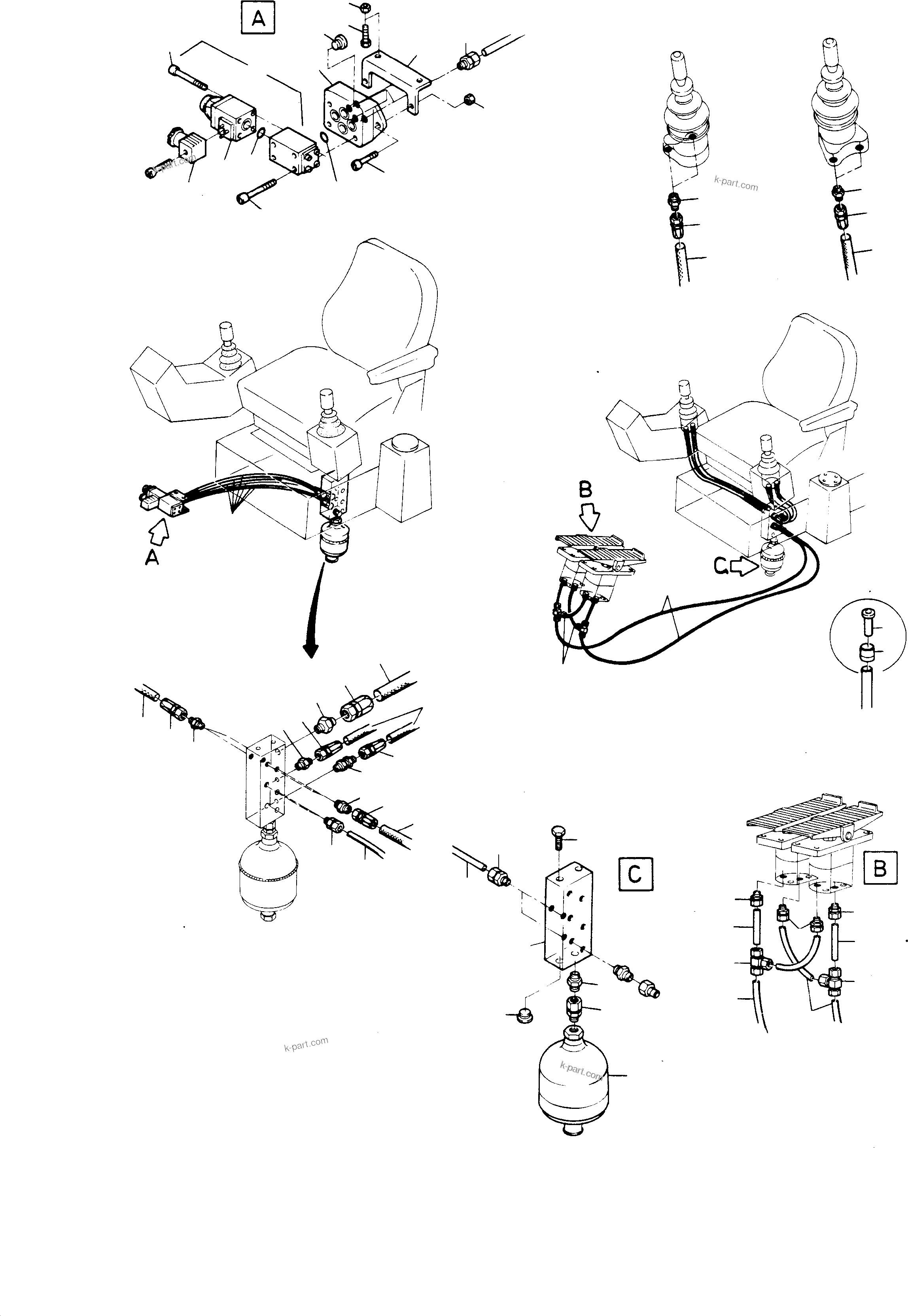 Komatsu parts book diagram for H65 26051: HYDR. CONTROL