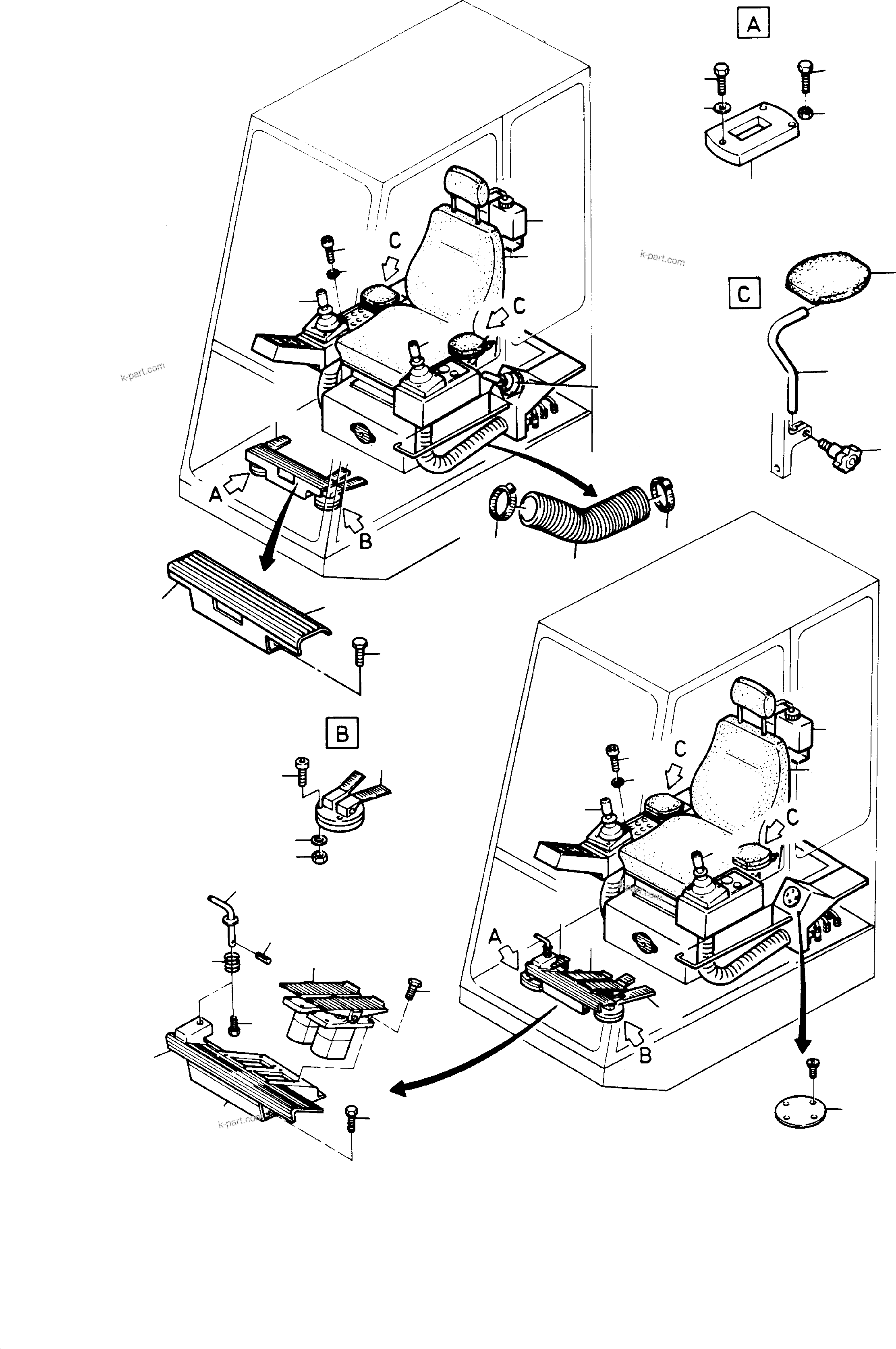 Komatsu parts book diagram for H65 26051: OPERATOR'S STAND