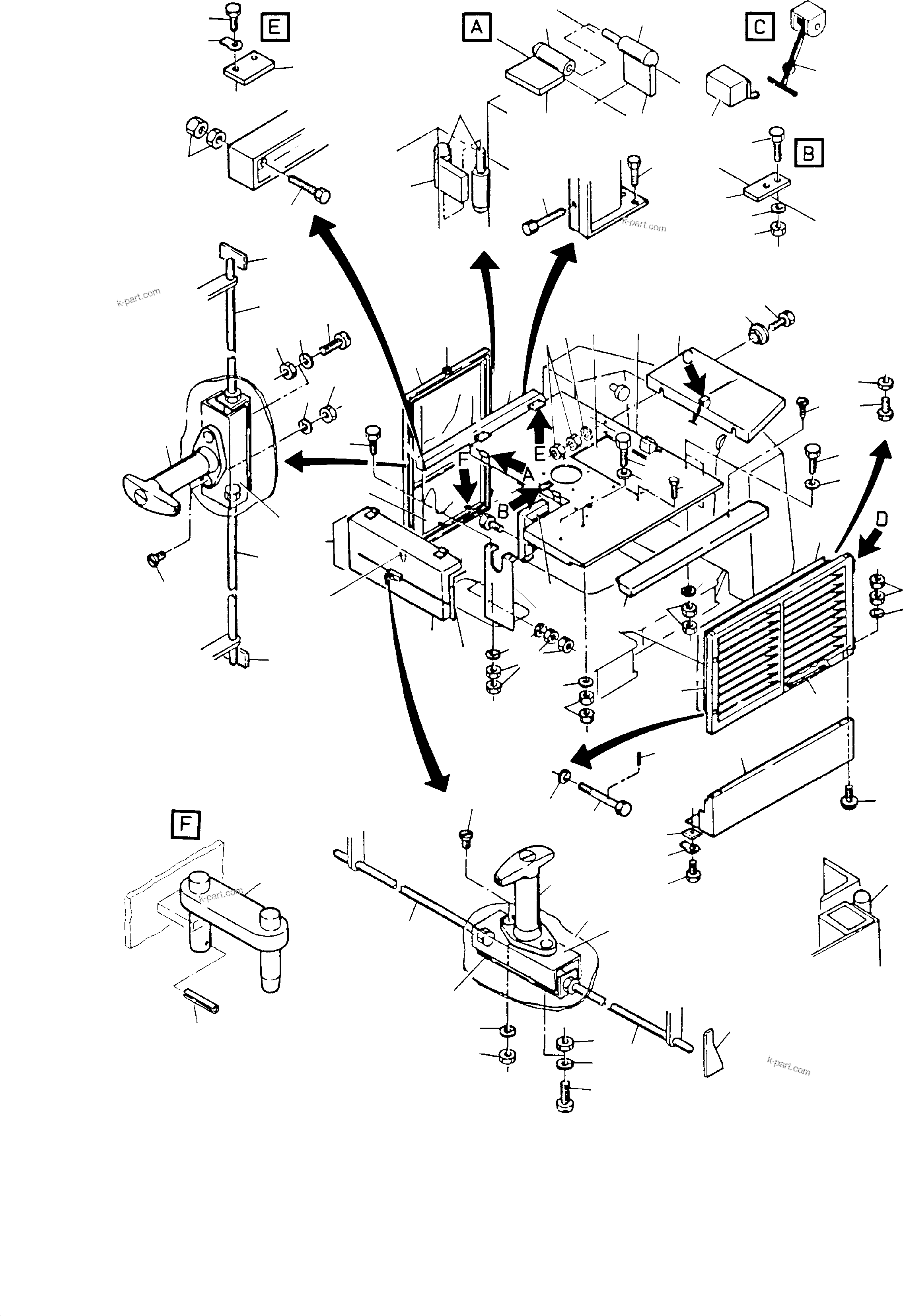 Komatsu parts book diagram for H65 26051: COVERING