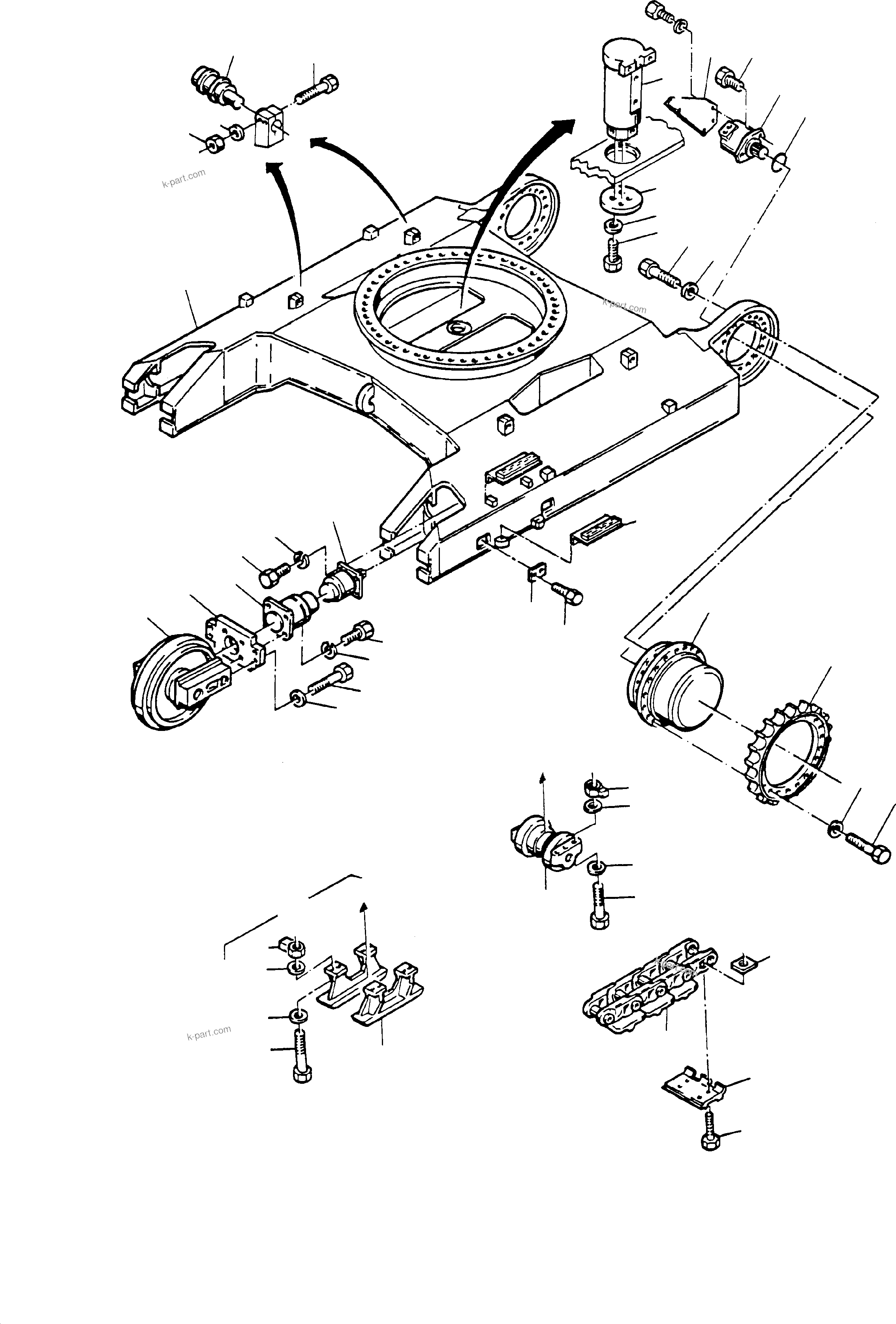 Komatsu parts book diagram for H65 26051: UNDERCARRIAGE ASSY.