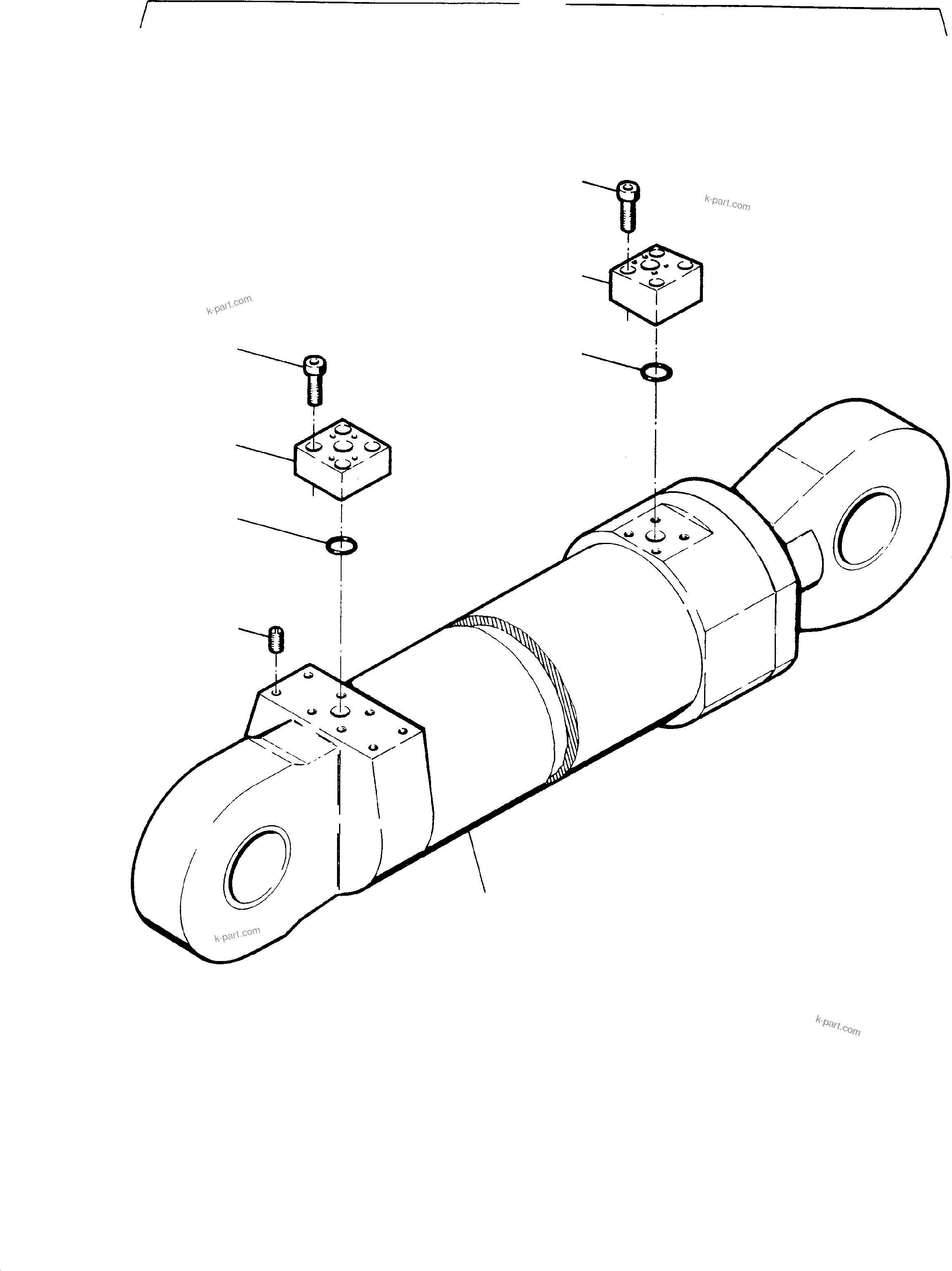 Komatsu parts book diagram for H65 26051: BOOM CYLINDER WITH ADAPTER, R.H. AND L.H.