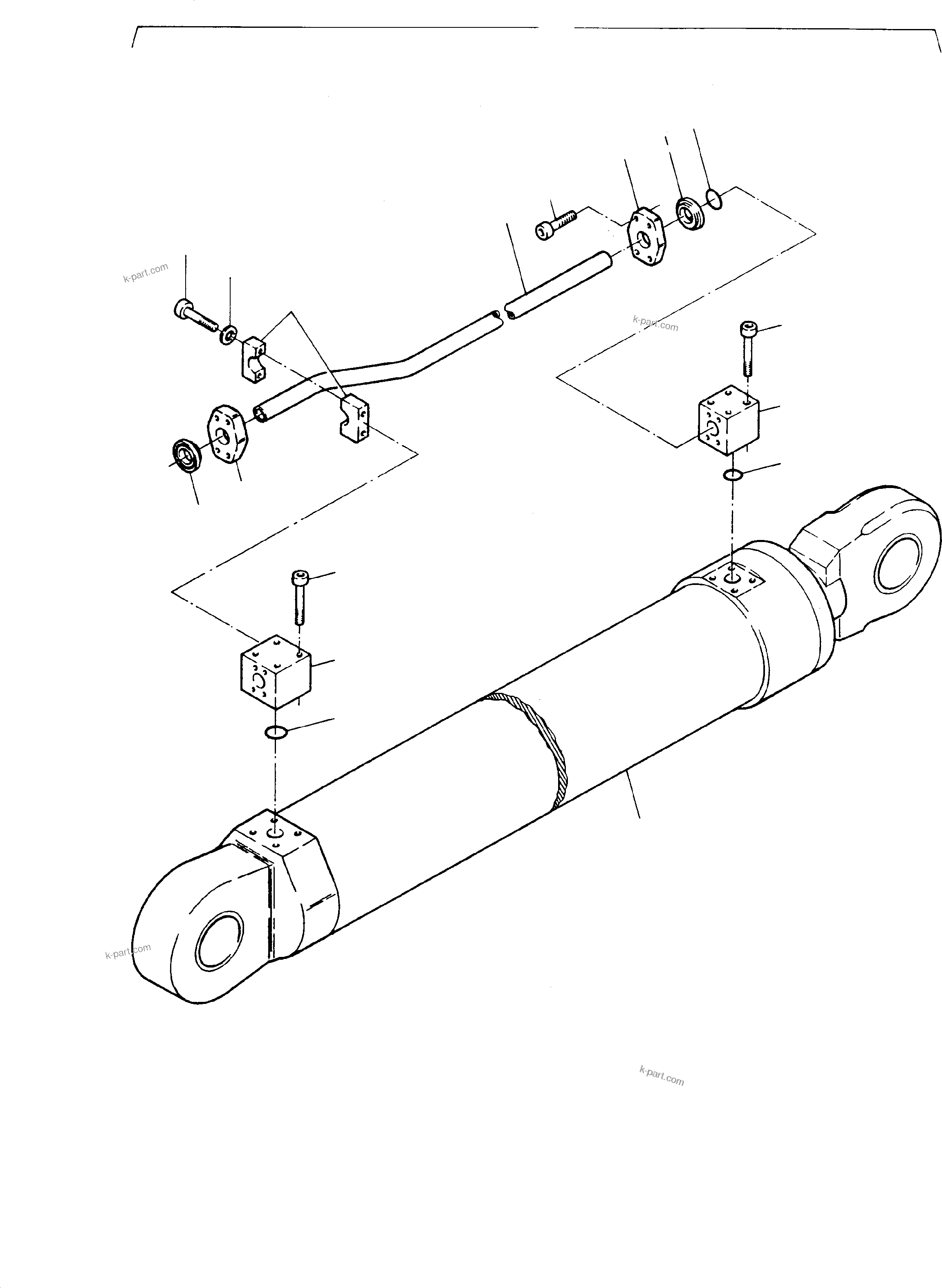 Komatsu parts book diagram for H65 26051: STICK CYLINDER WITH PIPES