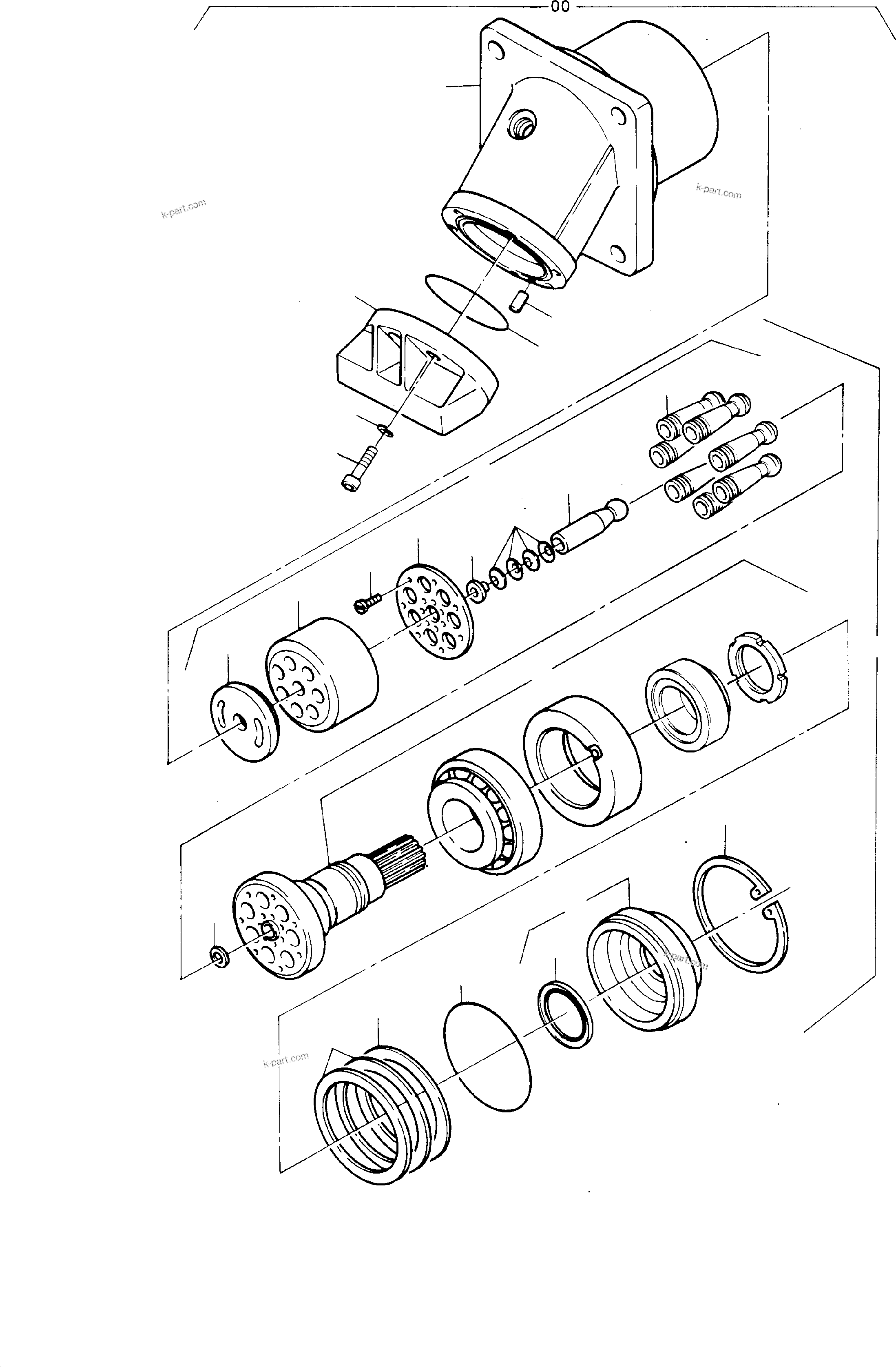 Komatsu parts book diagram for H65 26051: HYDRAULIC MOTOR