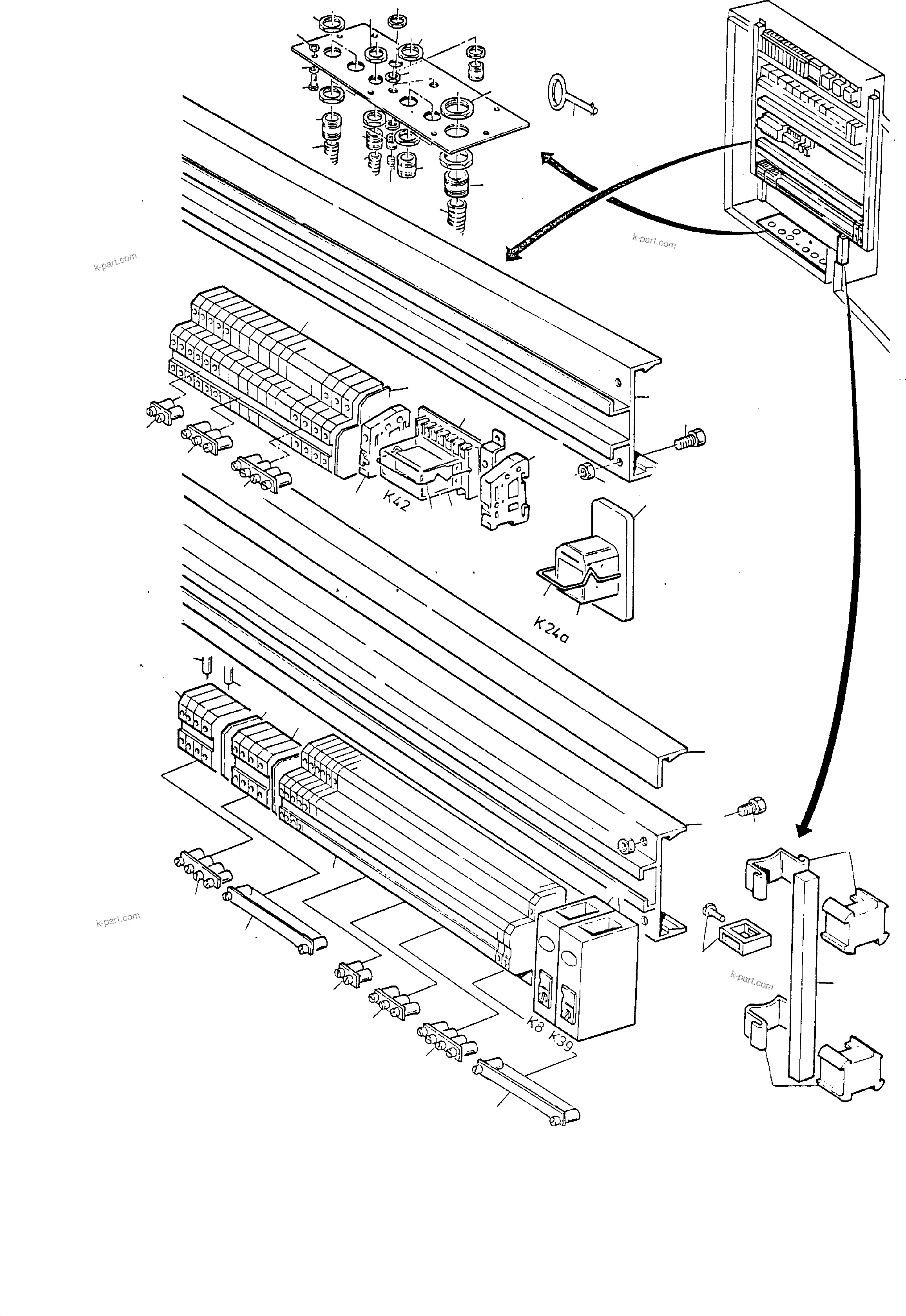 Komatsu parts book diagram for H65 26051: SWITCH CABINET AT FUELTANK