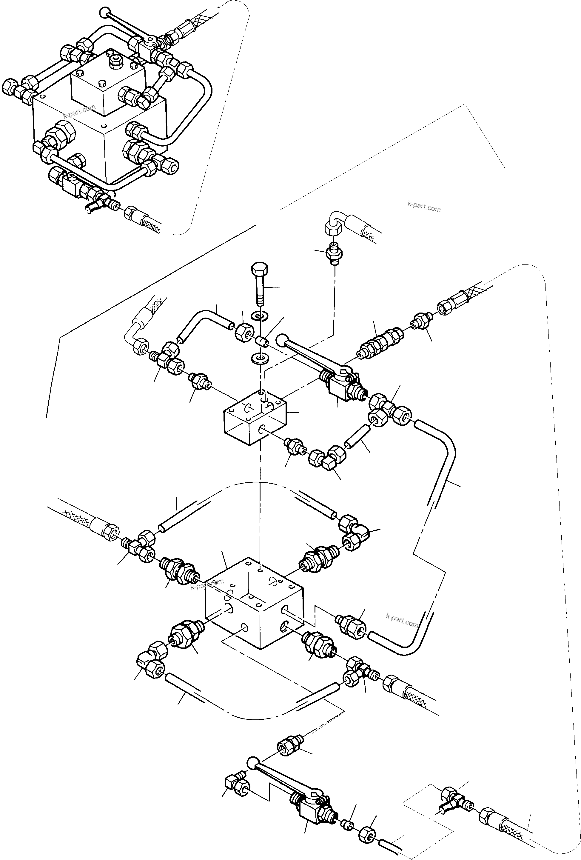 Komatsu parts book diagram for PC3000-6 S/N 46151: VALVE BLOCK