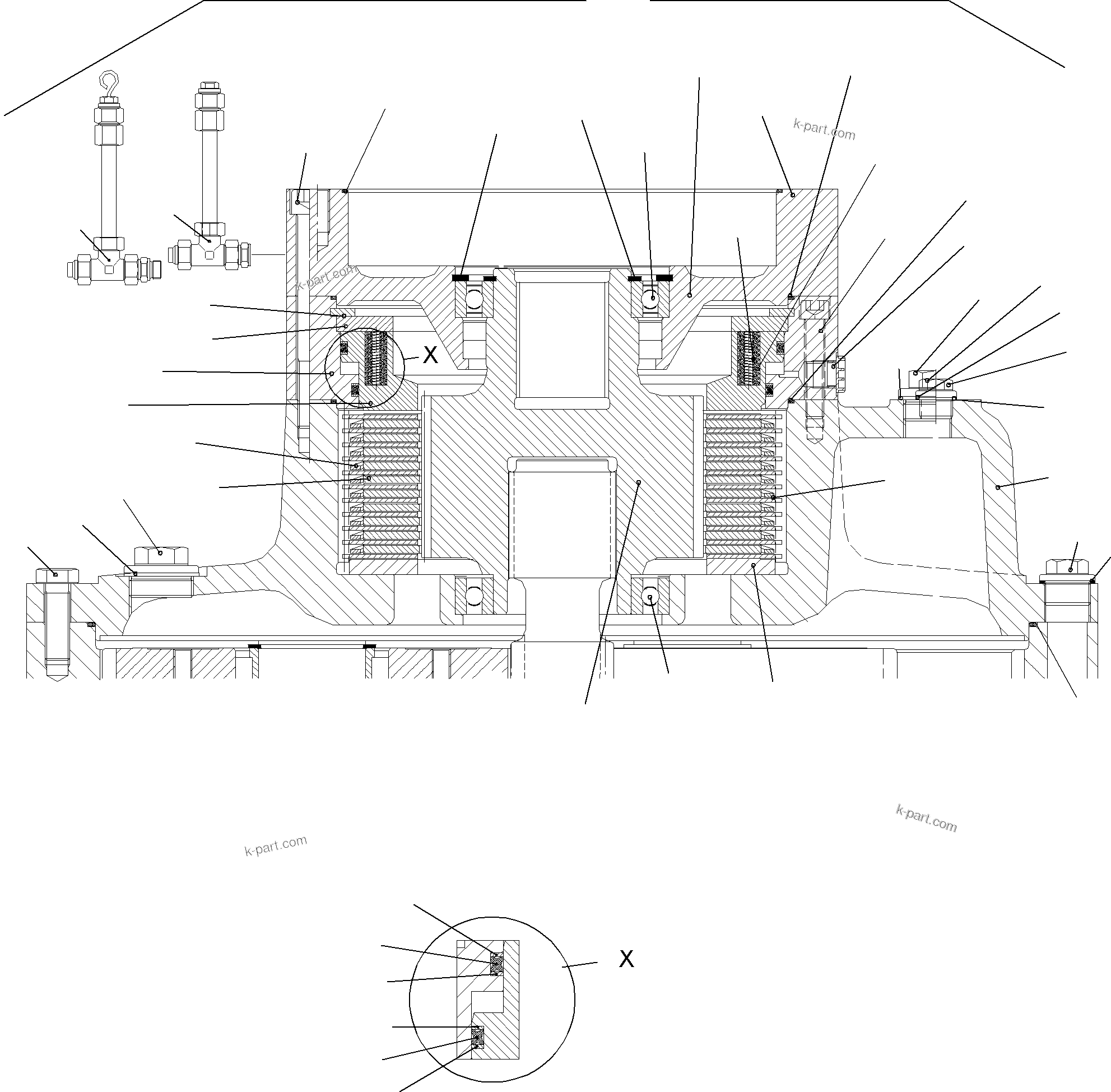 Komatsu parts book diagram for PC3000-6 S/N 46151: BRAKE