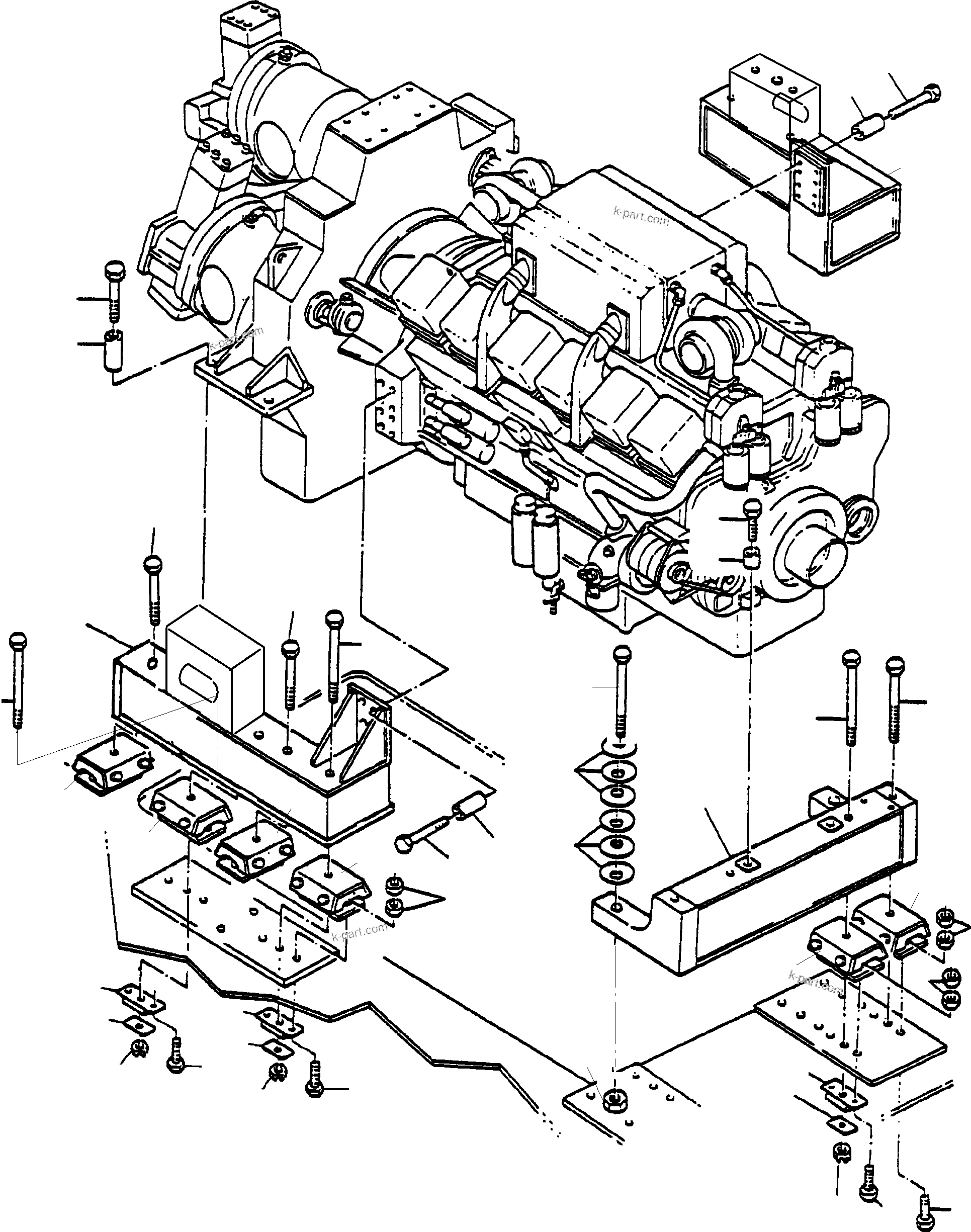 Komatsu parts book diagram for PC3000-6 S/N 46151: DRIVE ASSEMBLY, MOUNTING