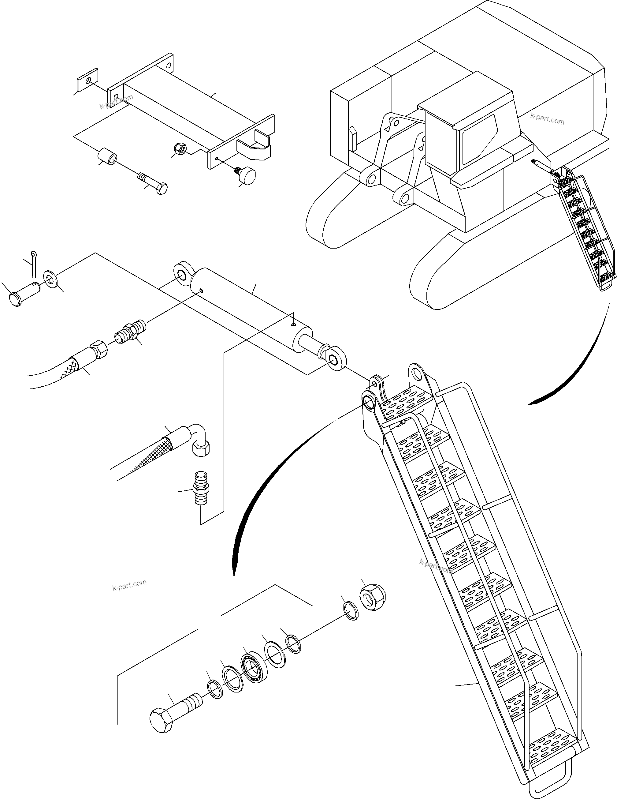 Komatsu parts book diagram for PC3000-6 S/N 46151: STEPS