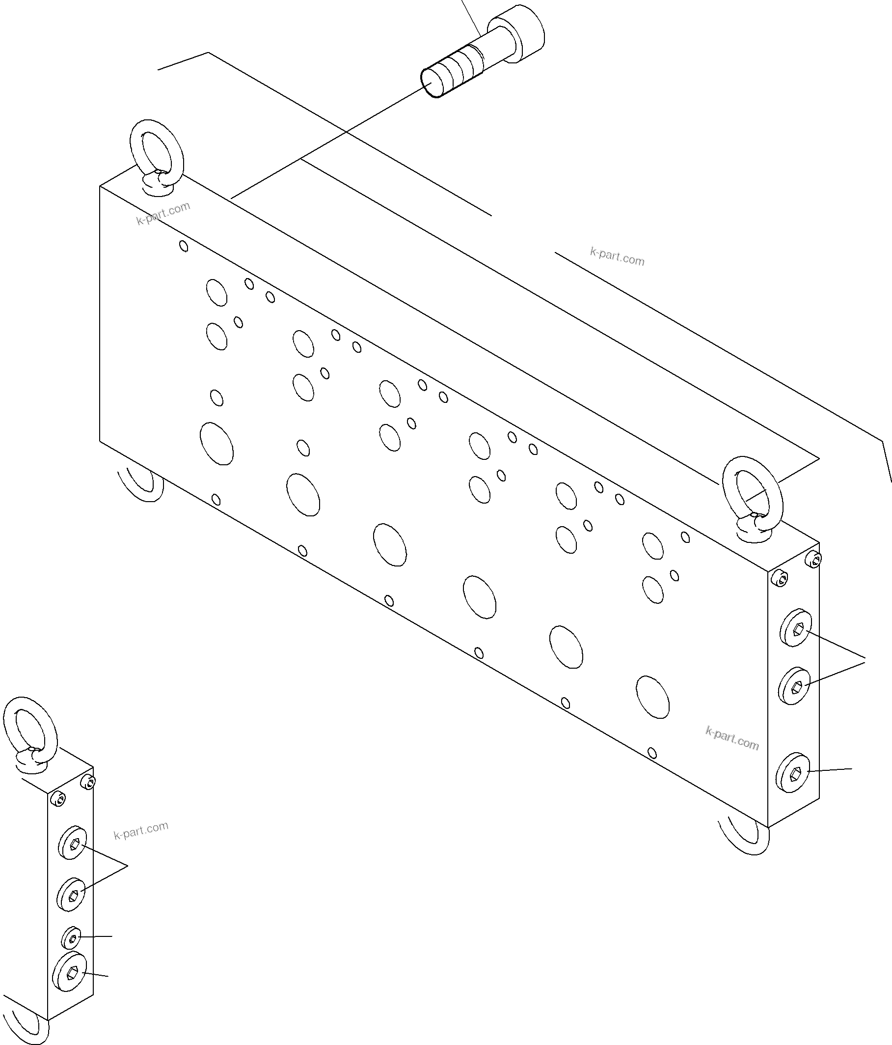 Komatsu parts book diagram for PC3000-6 S/N 46151: BASE PLATE