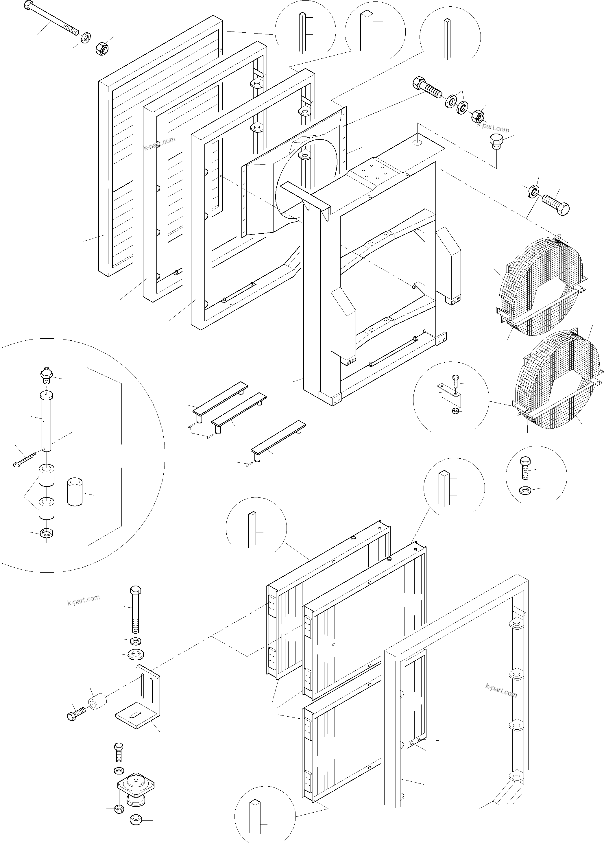 Komatsu parts book diagram for PC3000-6 S/N 46151: OIL COOLER SYSTEM