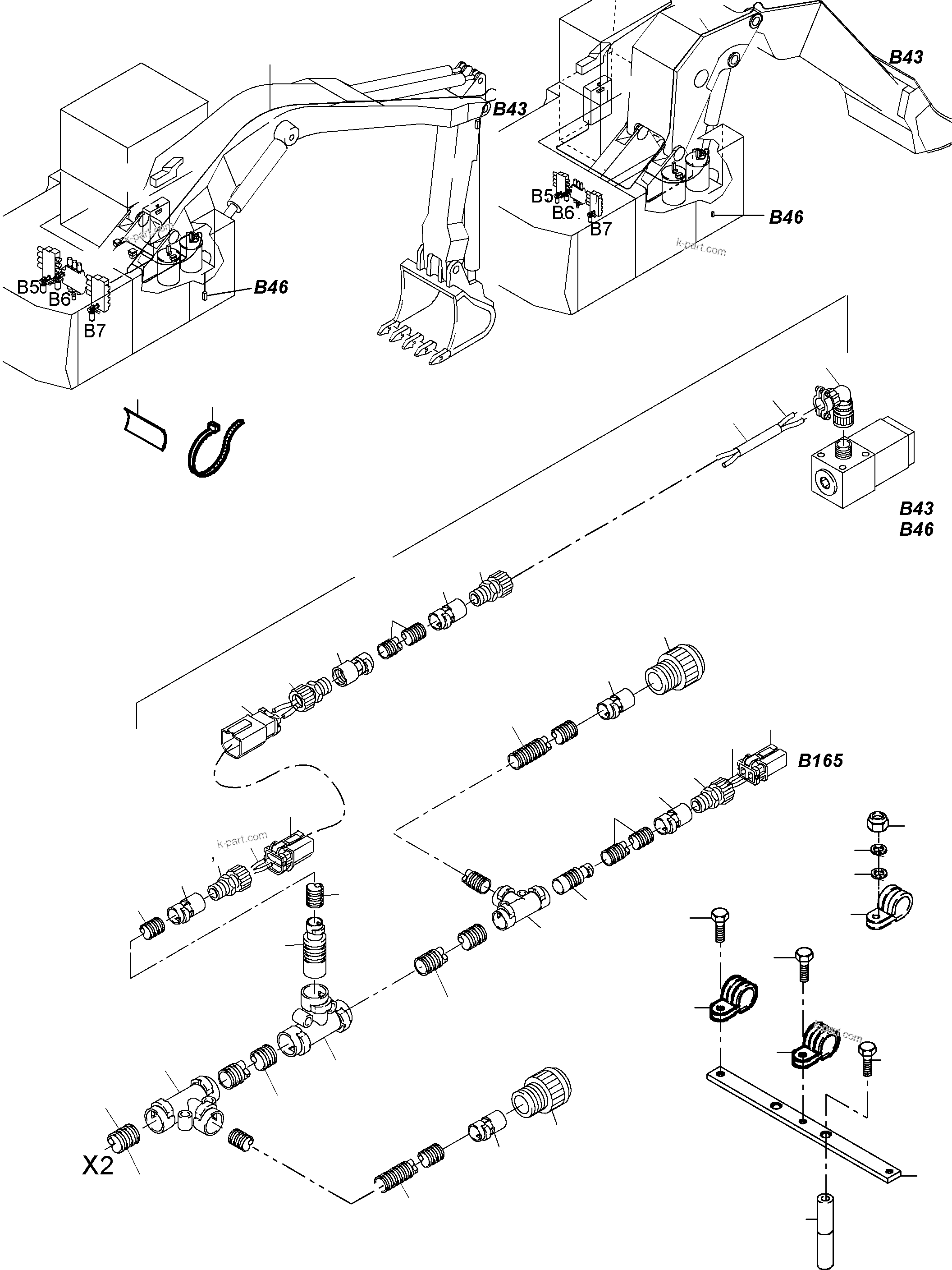 Komatsu parts book diagram for PC3000-6 S/N 46151: ELECTR. PARTS
