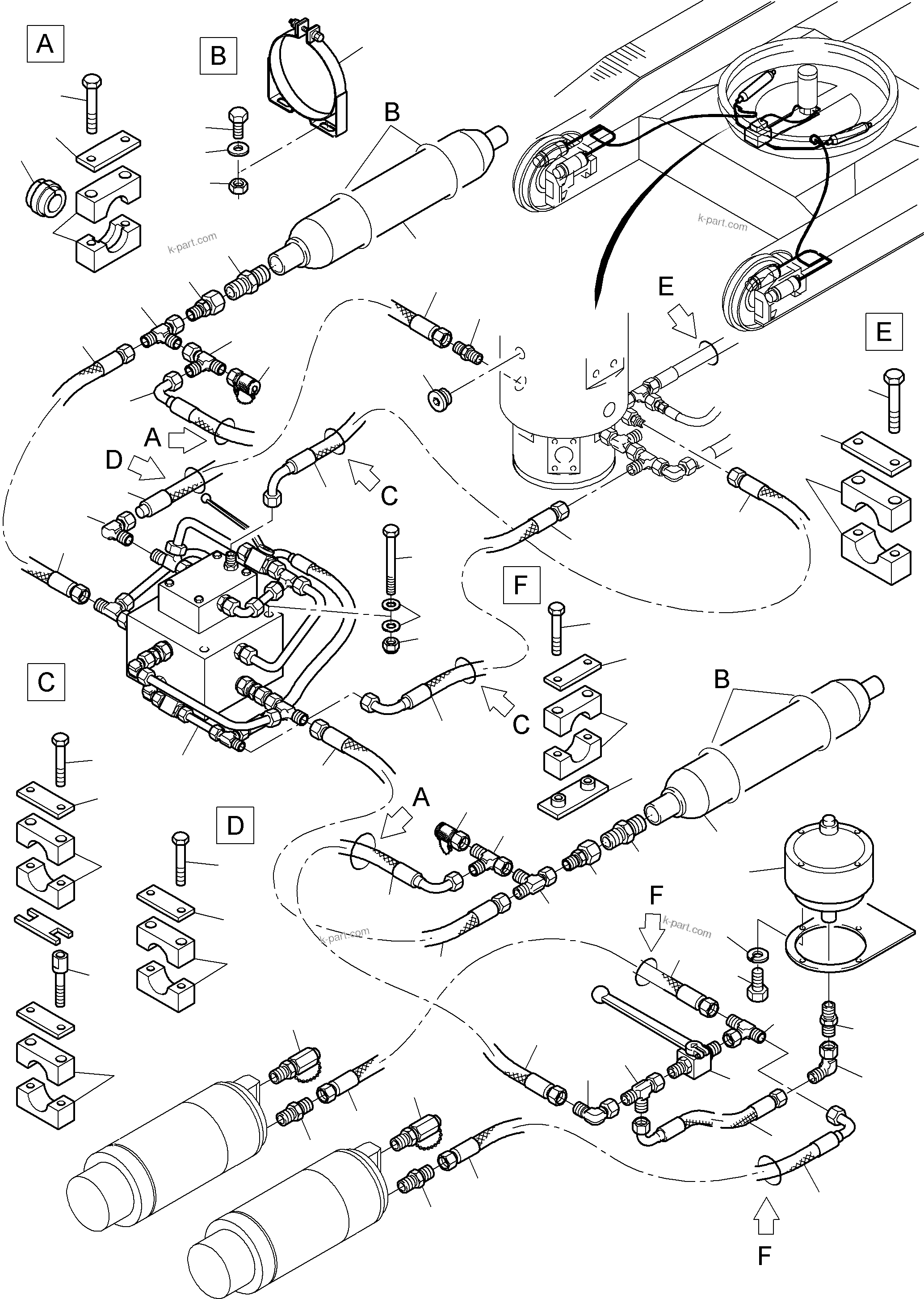 Komatsu parts book diagram for PC3000-6 S/N 46151: TRACK ADJUSTER
