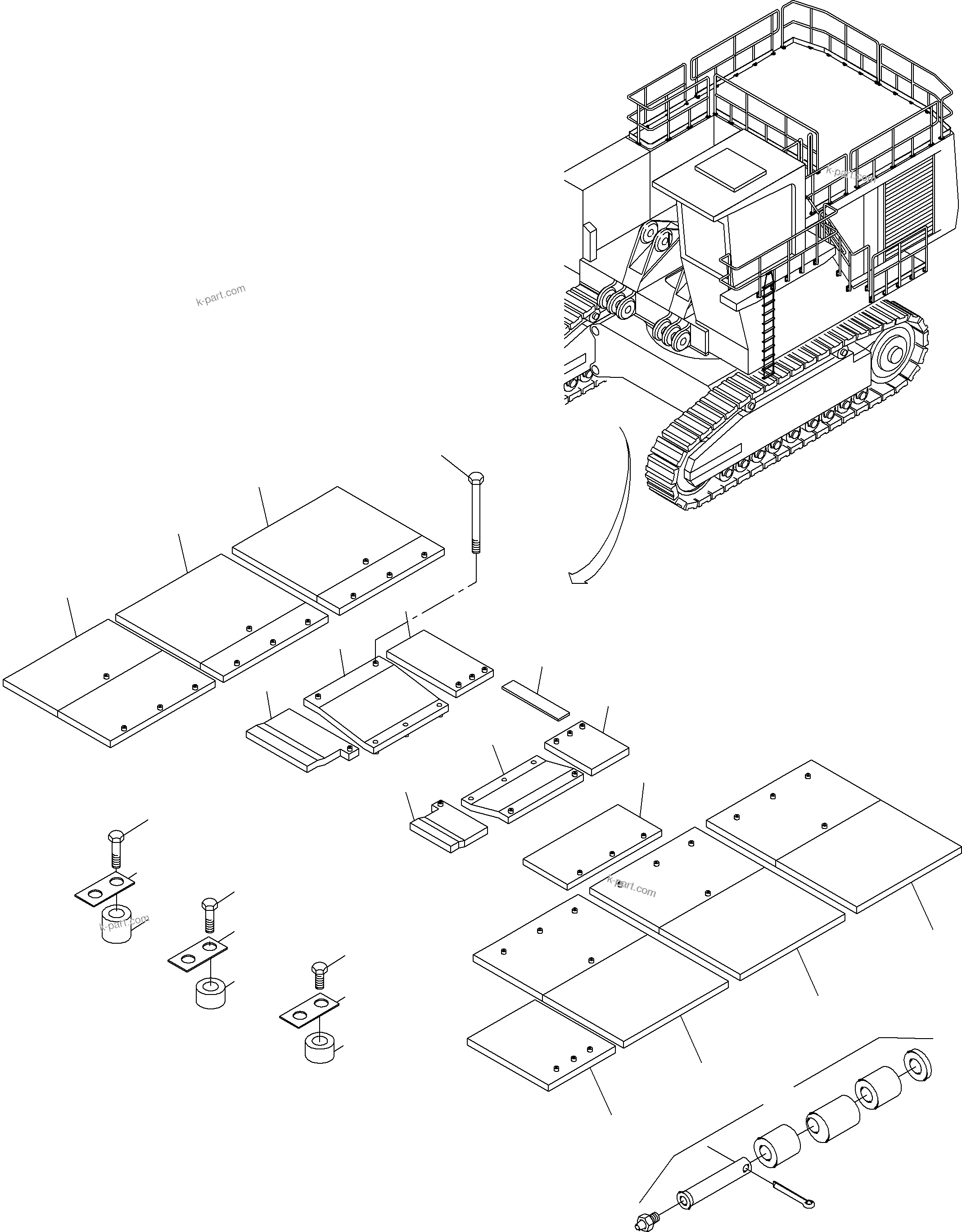 Komatsu parts book diagram for PC3000-6 S/N 46151: COVER, LOWER