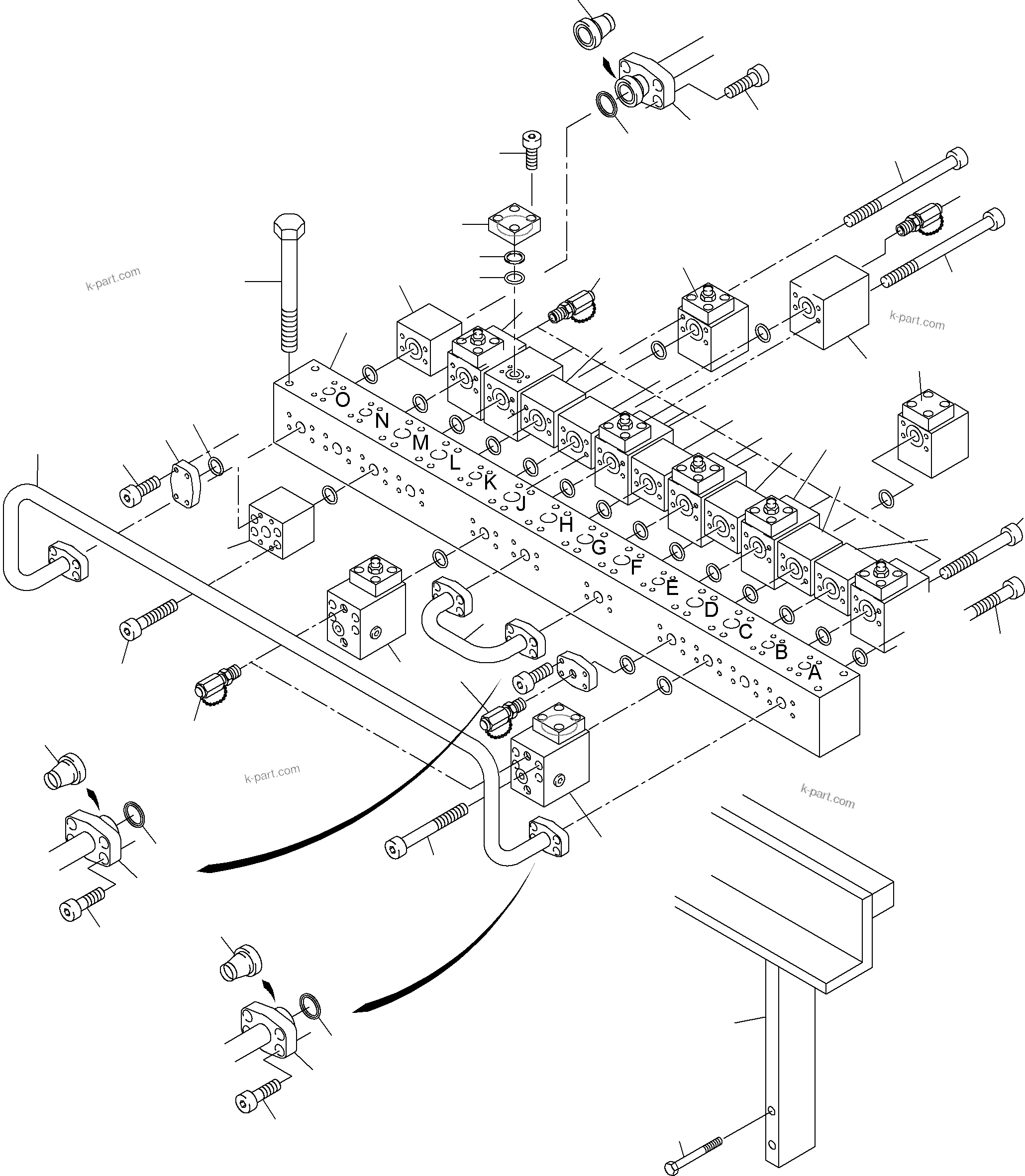 Komatsu parts book diagram for PC3000-6 S/N 46151: MANIFOLD