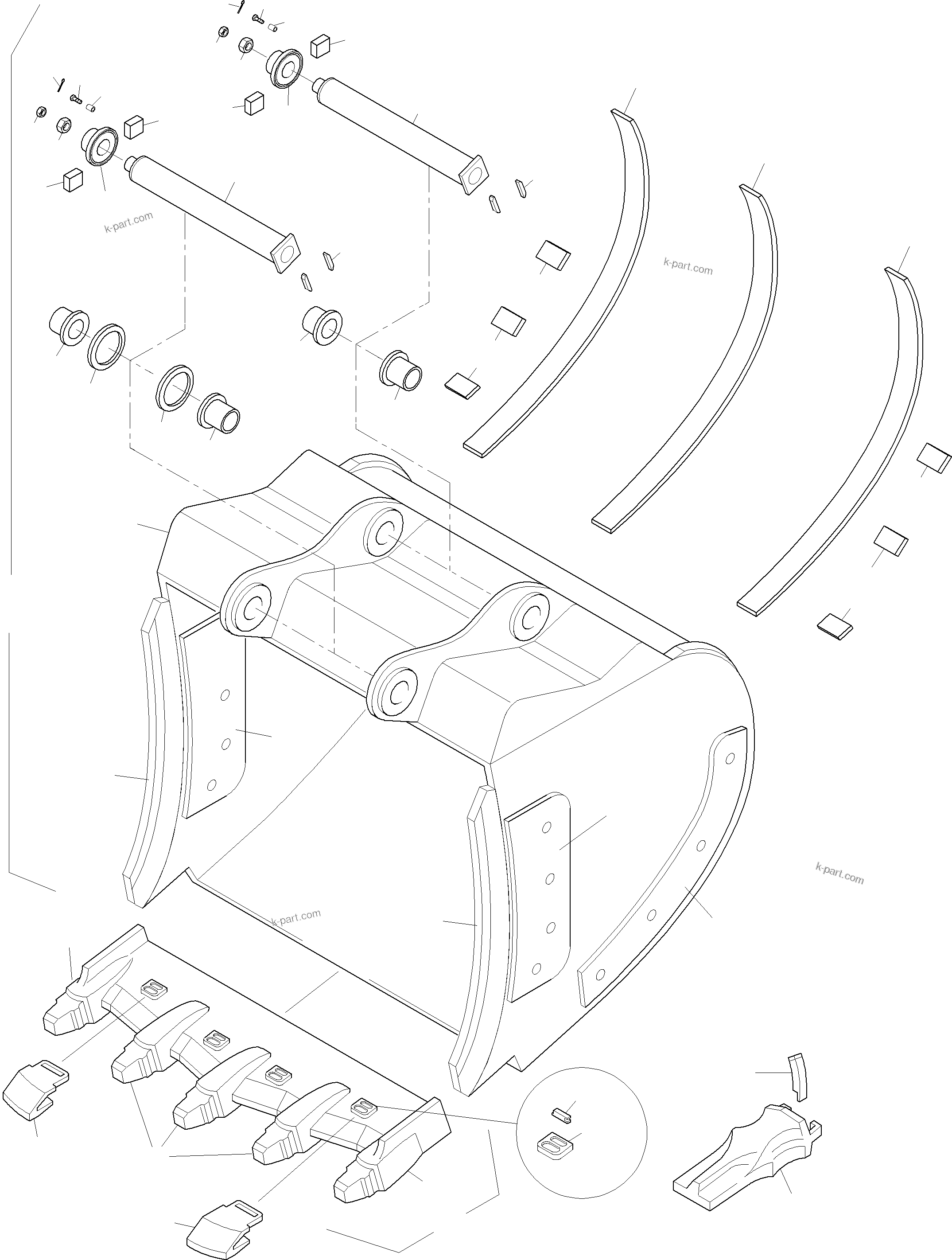 Komatsu parts book diagram for PC3000-6 S/N 46151: BACKHOE 15 CBM