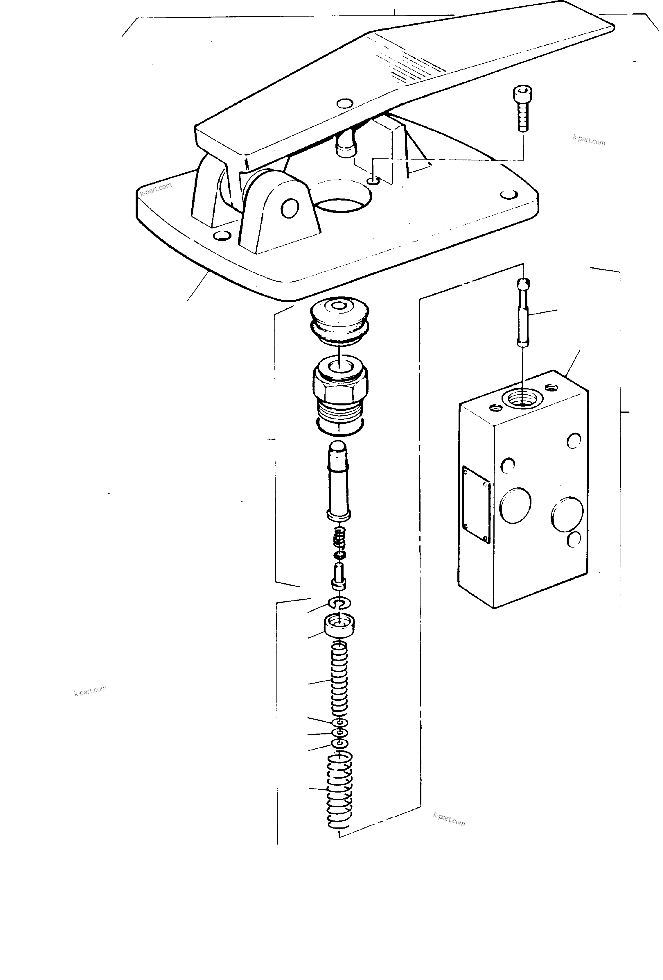 Komatsu parts book diagram for PC3000-6 S/N 46165: PILOT OIL UNIT