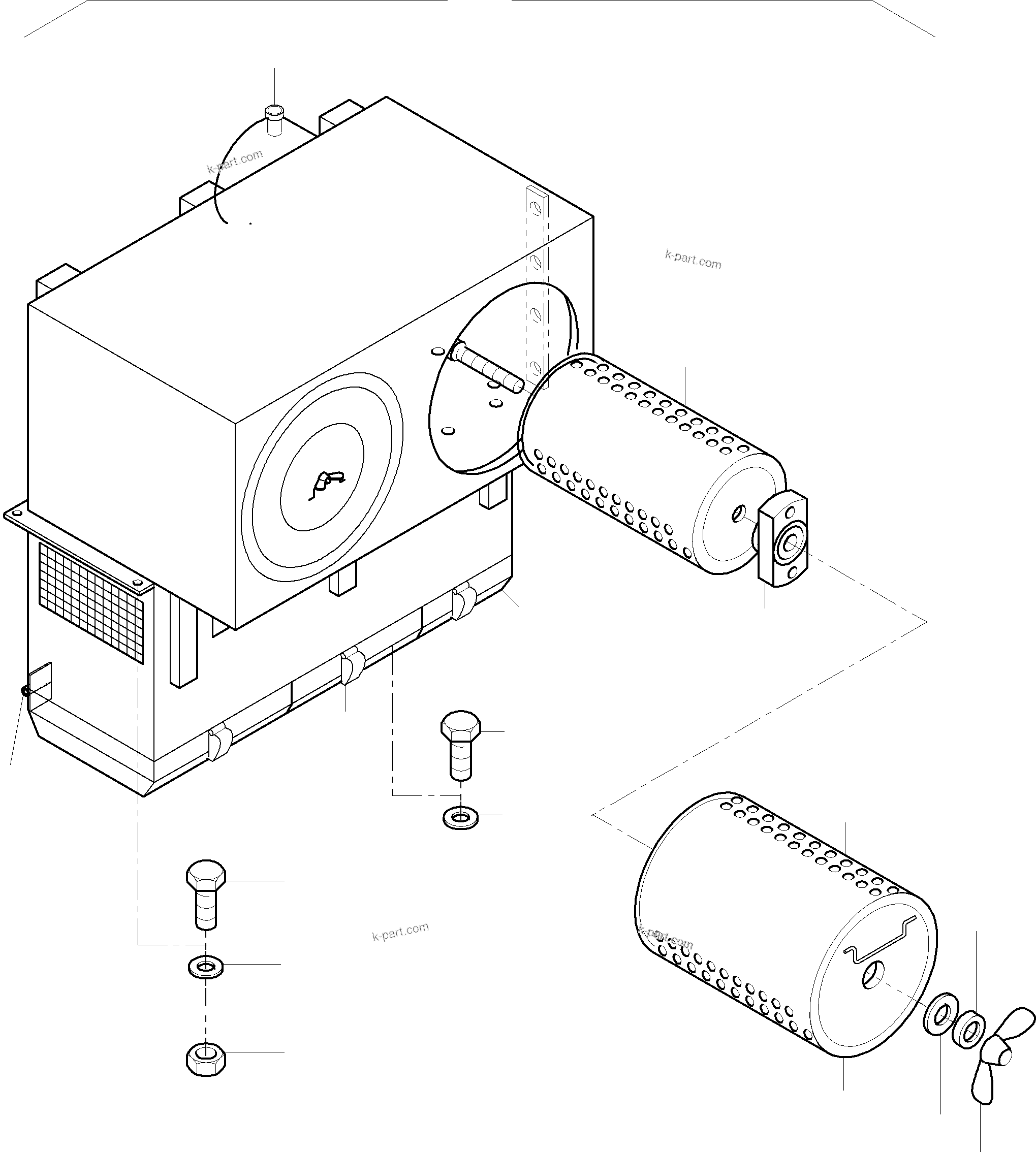 Komatsu parts book diagram for PC3000-6 S/N 46165: AERATION FILTER