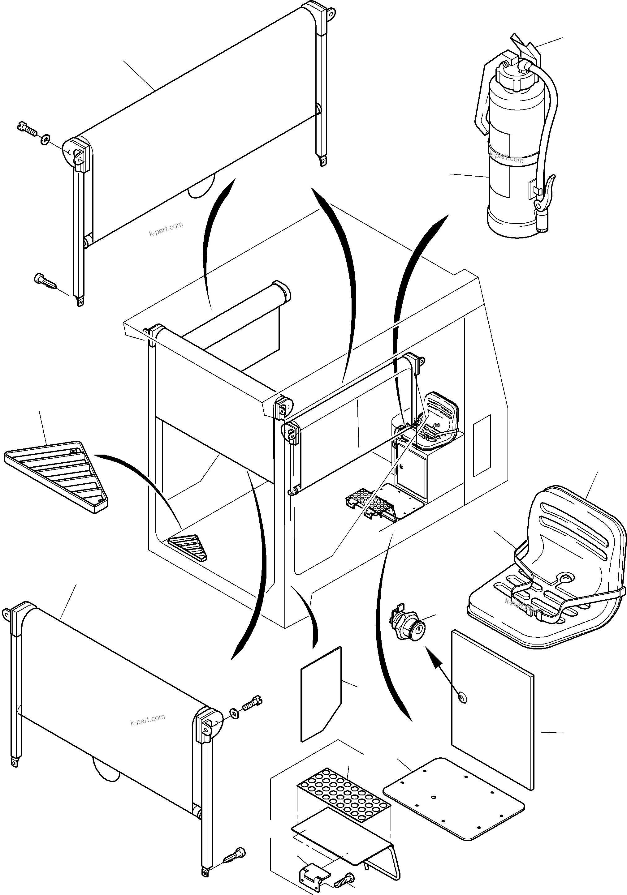 Komatsu parts book diagram for PC3000-6 S/N 46165: OPERATOR'S CAB