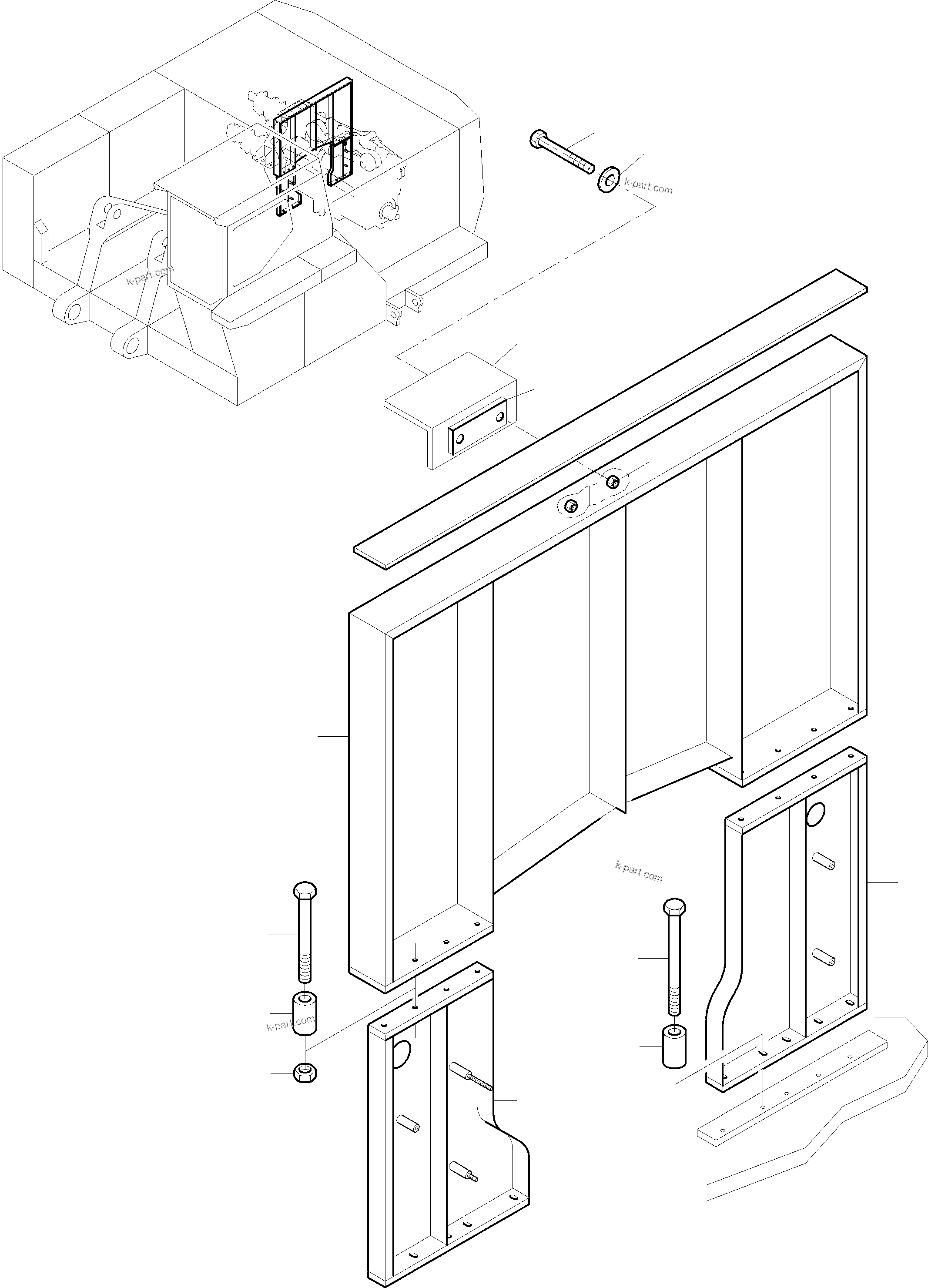 Komatsu parts book diagram for PC3000-6 S/N 46165: FIRE WALL