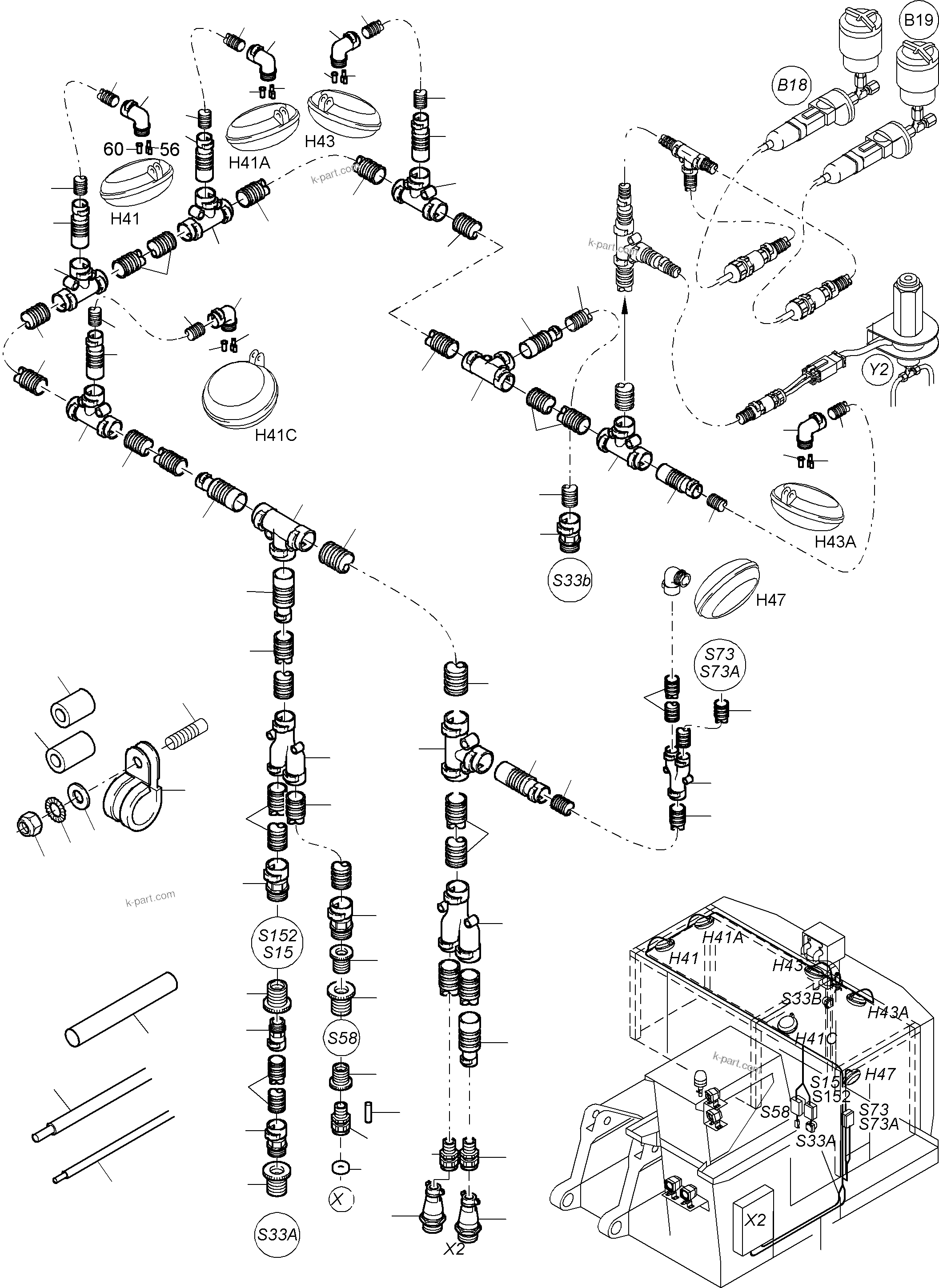 Komatsu parts book diagram for PC3000-6 S/N 46165: LIGHTING EQUIPMENT